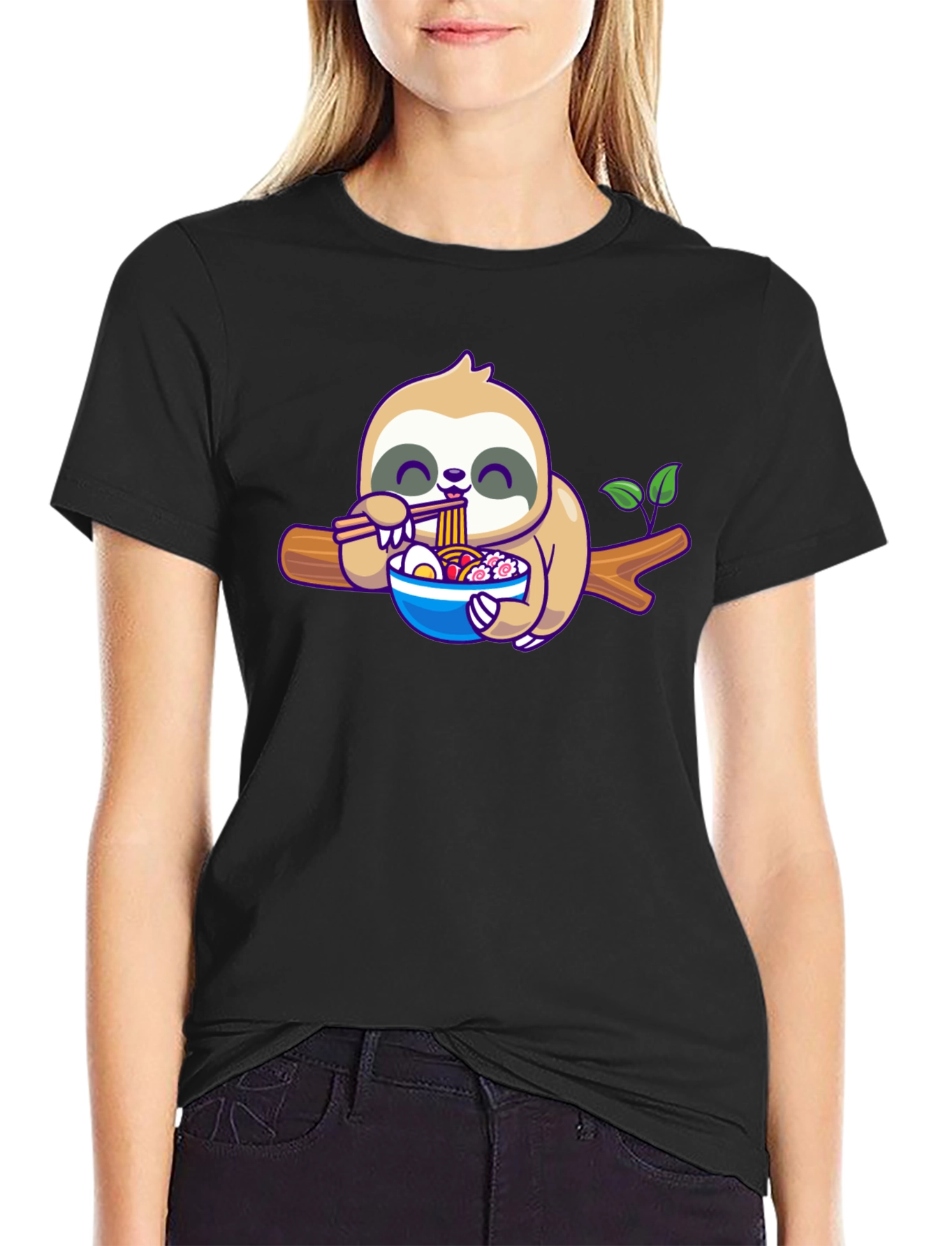 Sloth Ramen T-Shirt: Cute Cartoon Animal Tee