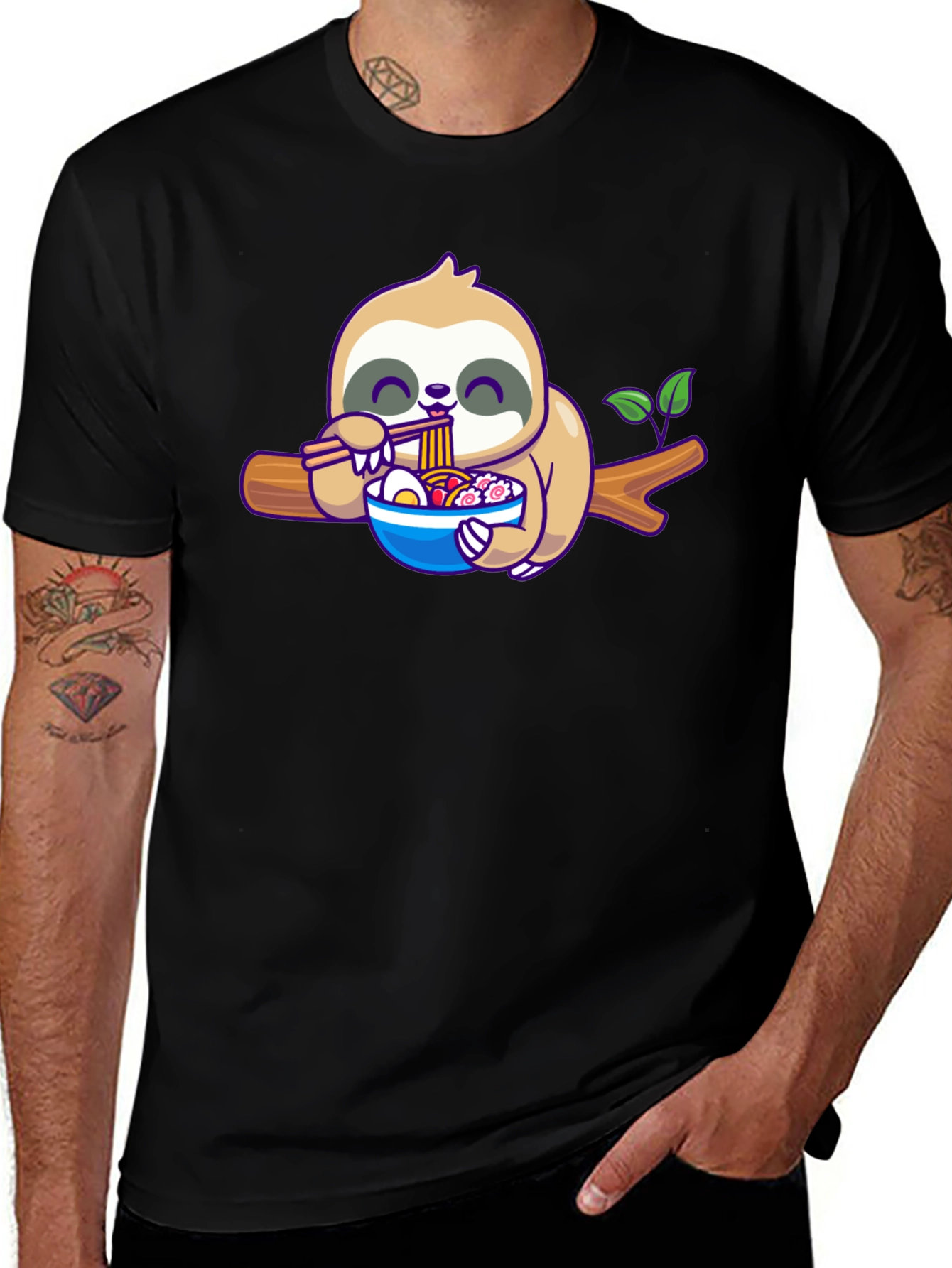 Sloth Ramen T-Shirt: Cute Cartoon Animal Tee