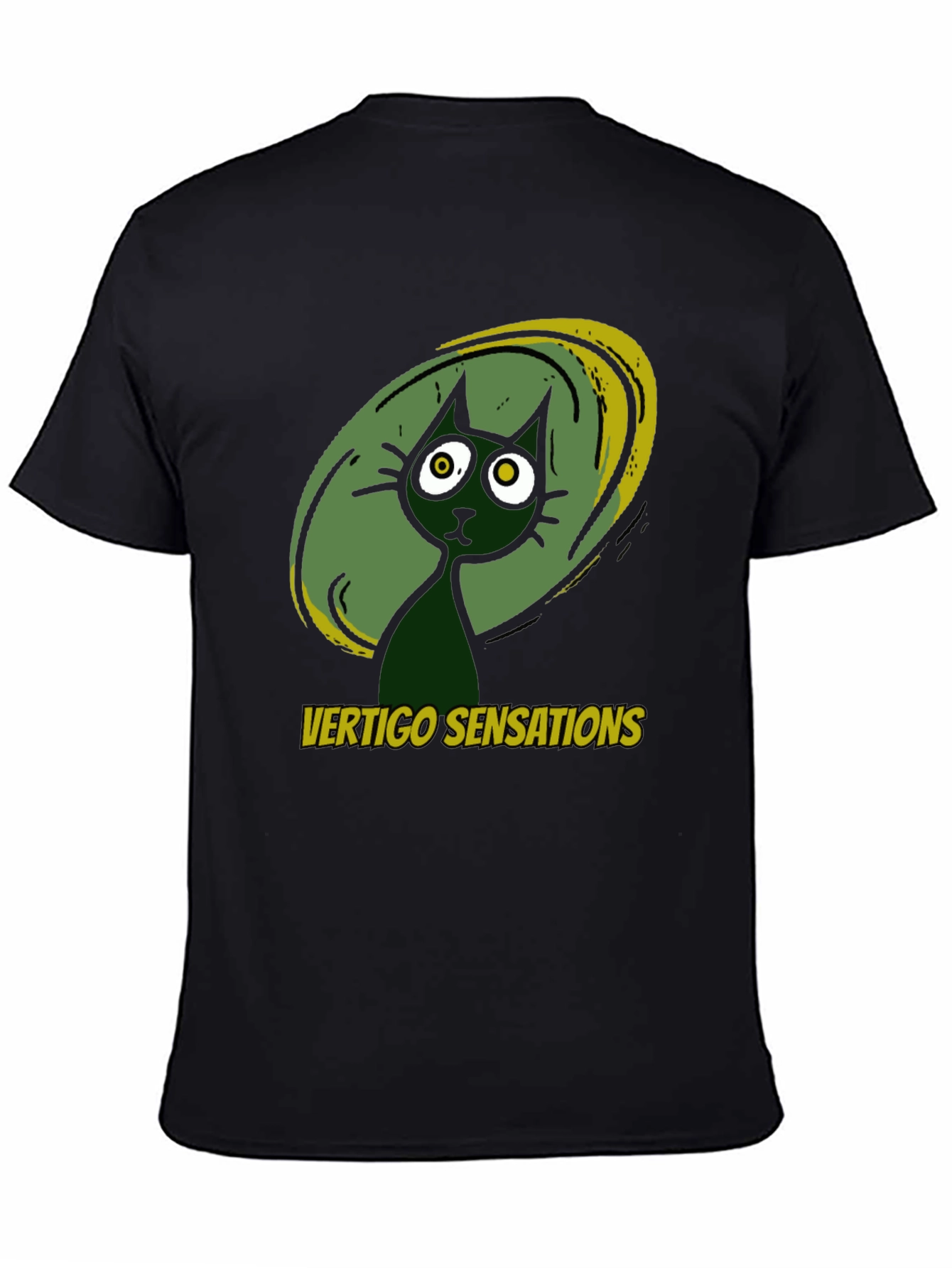Vertigo Sensations Cat Graphic Tee - Black