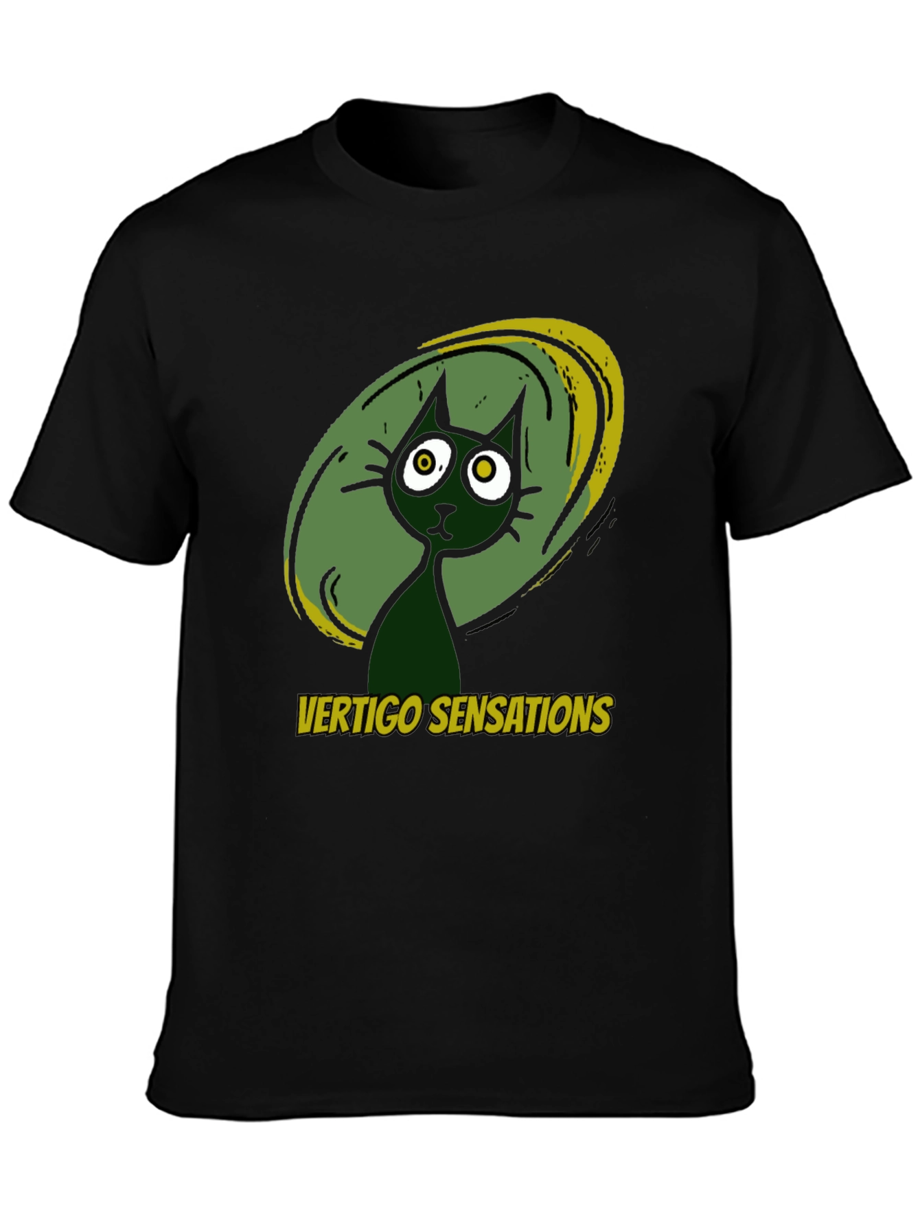 Vertigo Sensations Cat Graphic Tee - Black