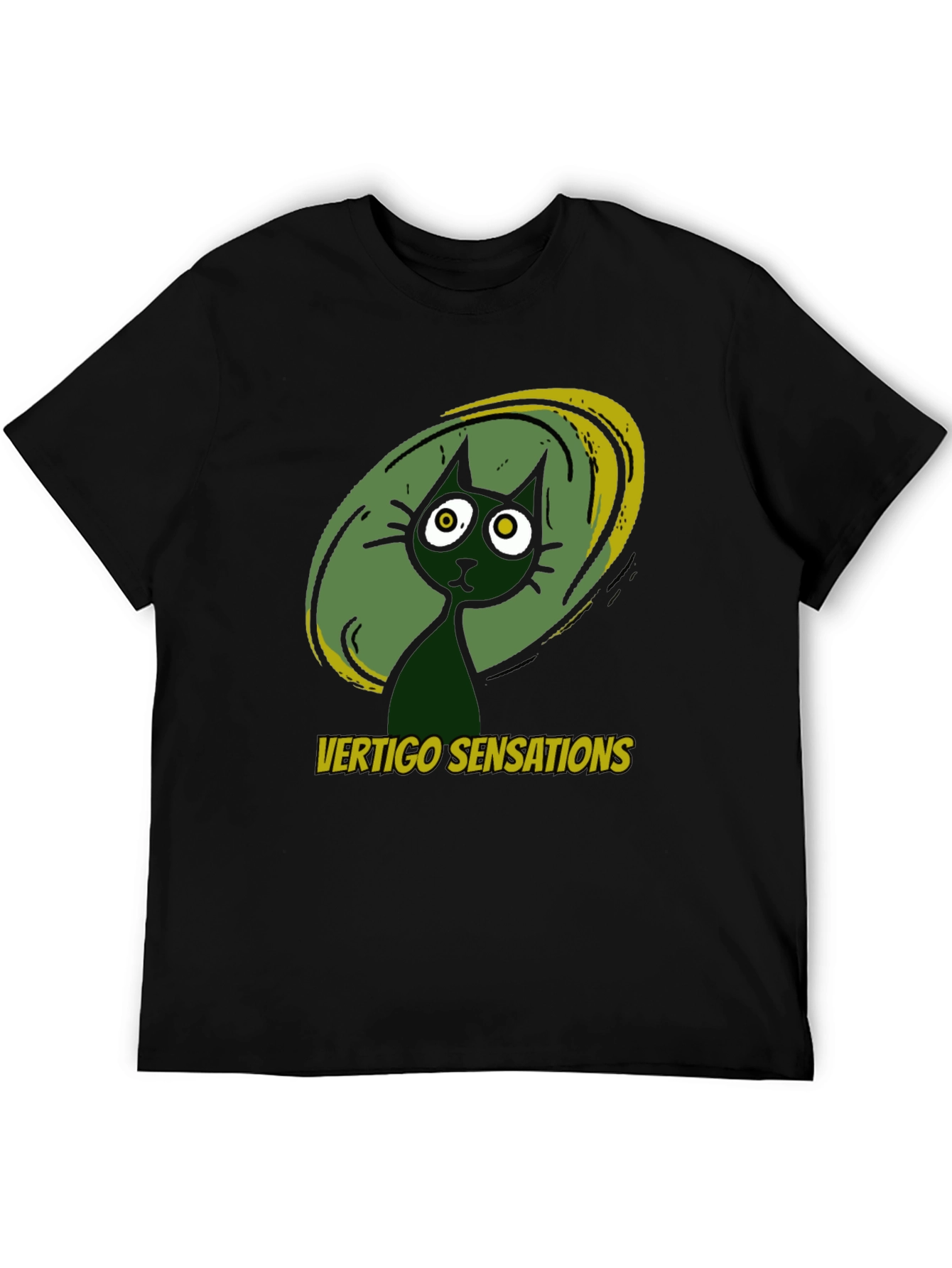 Vertigo Sensations Cat Graphic Tee - Black