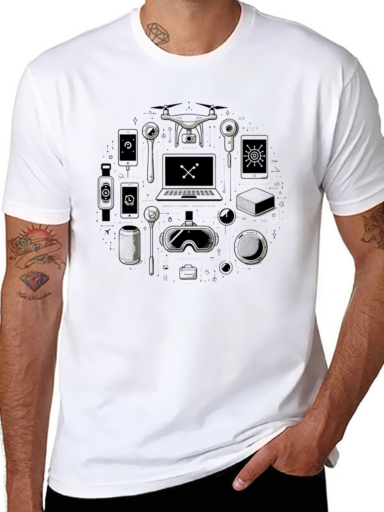 Tech Gadget T-Shirt - Modern Lifestyle Design
