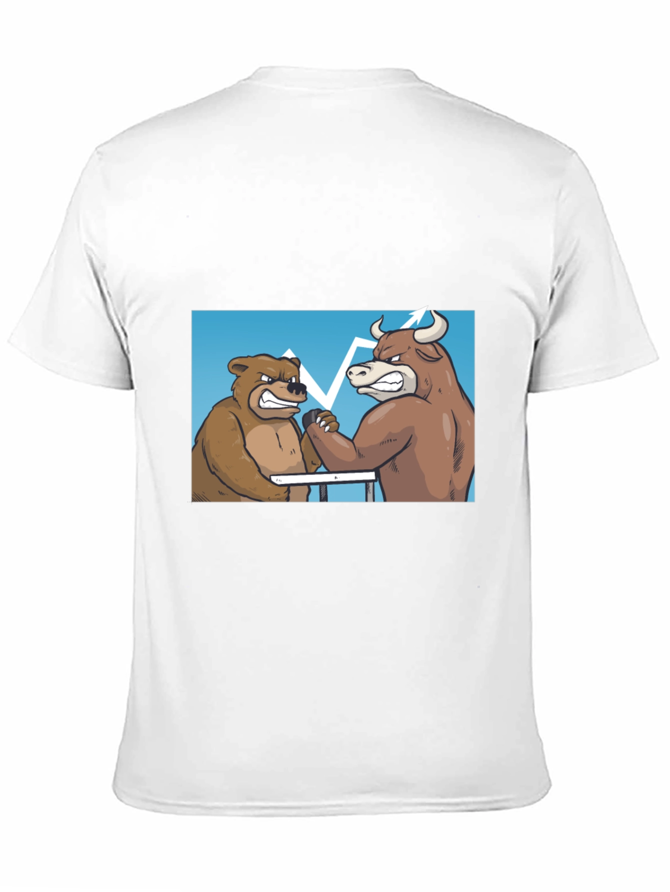 Bull vs Bear Arm Wrestling Tee