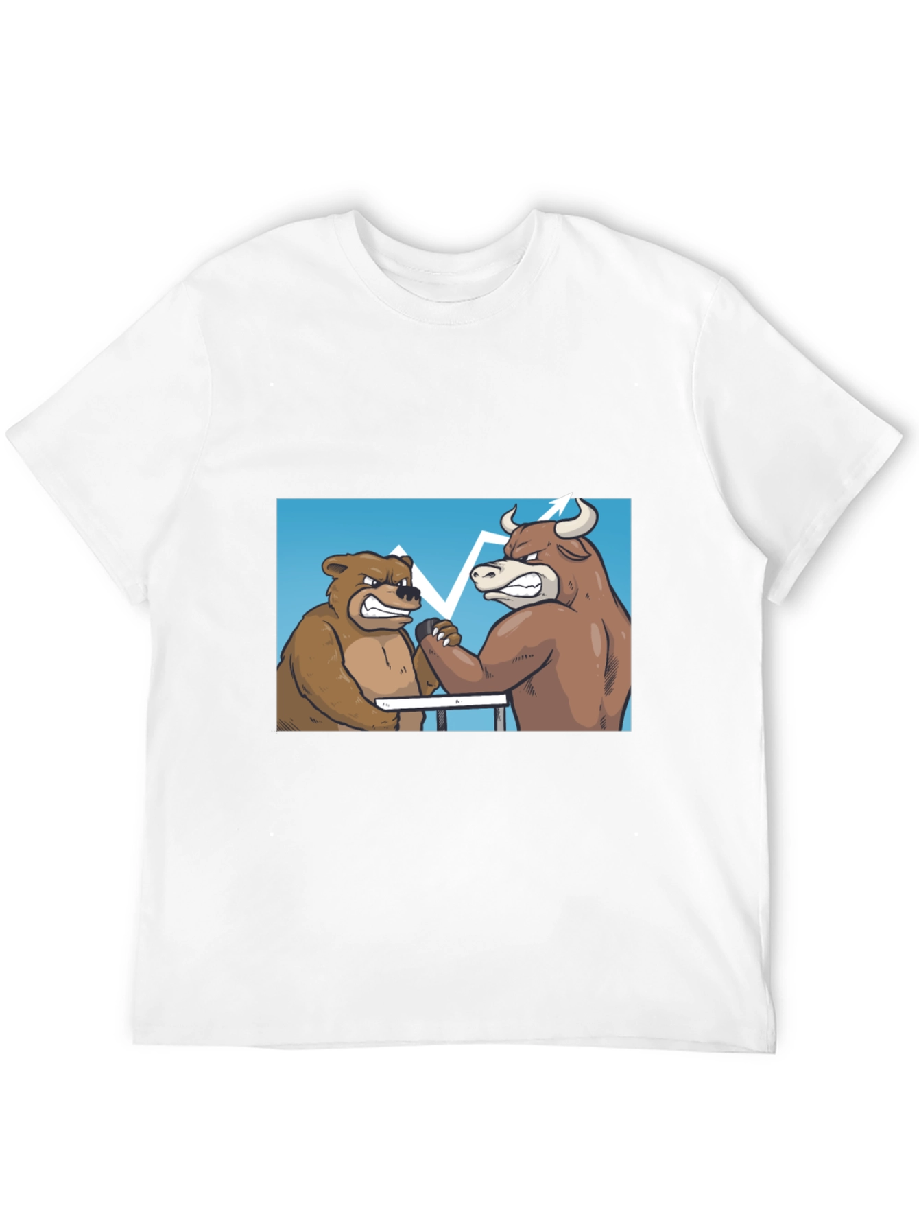 Bull vs Bear Arm Wrestling Tee