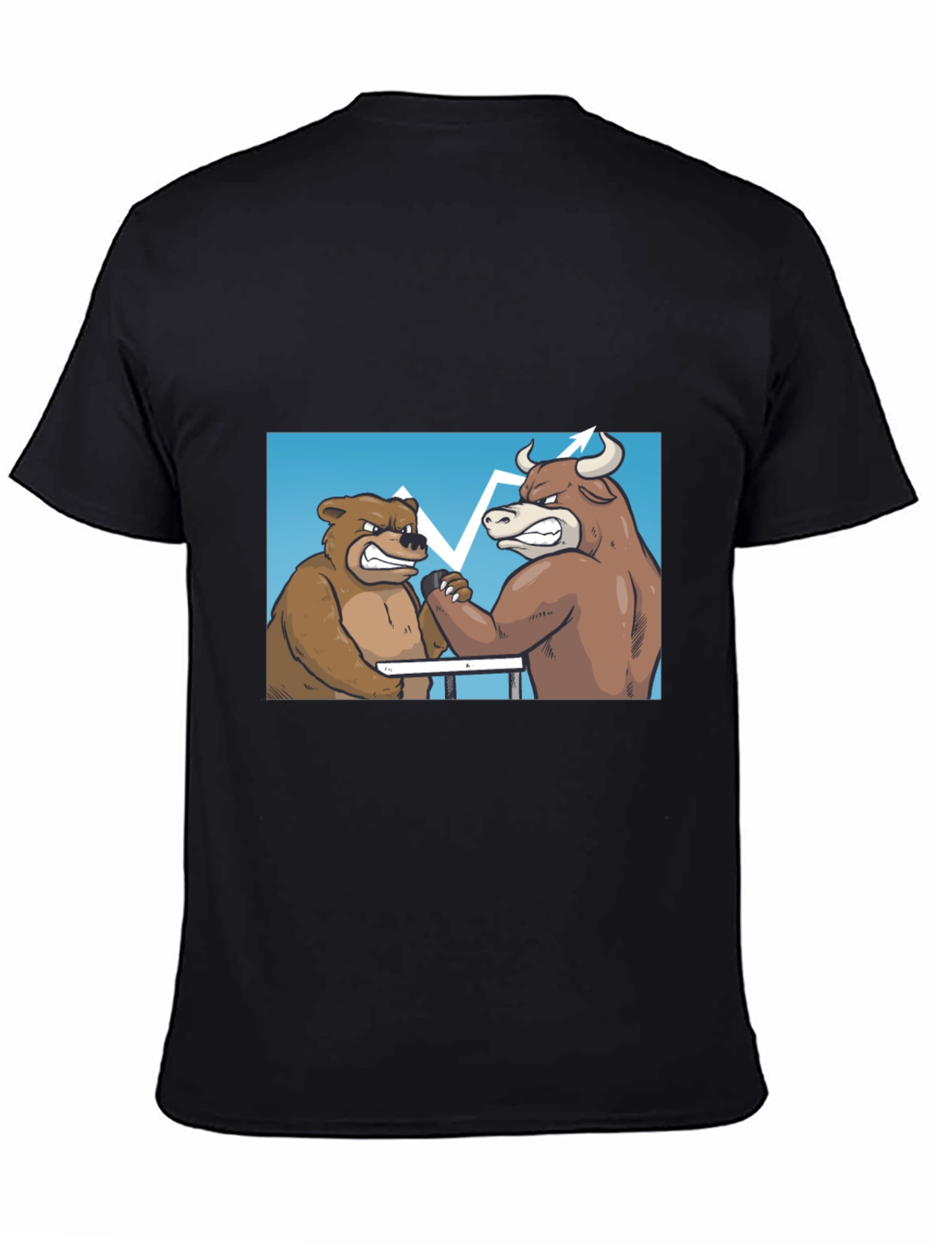 Bull vs Bear Arm Wrestling Tee