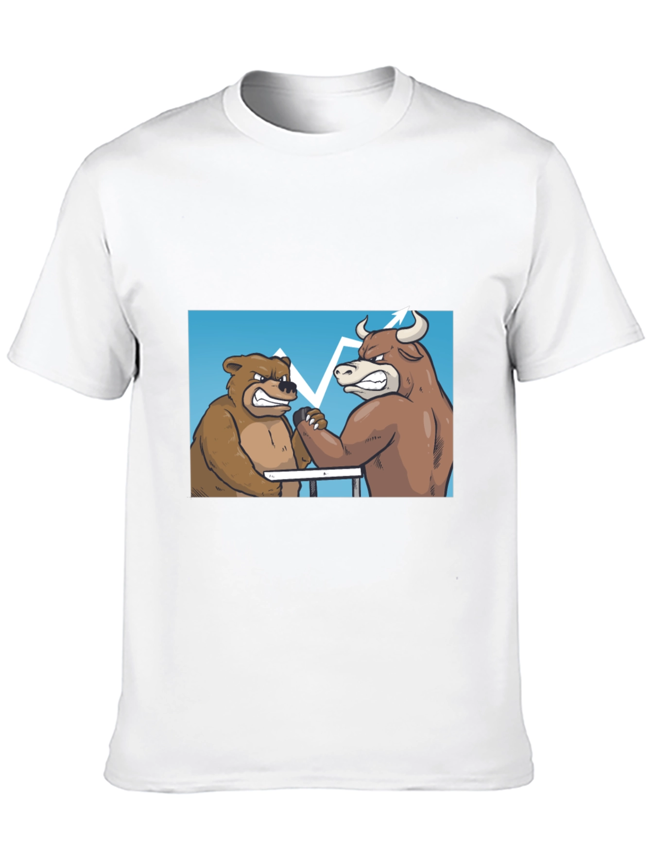 Bull vs Bear Arm Wrestling Tee