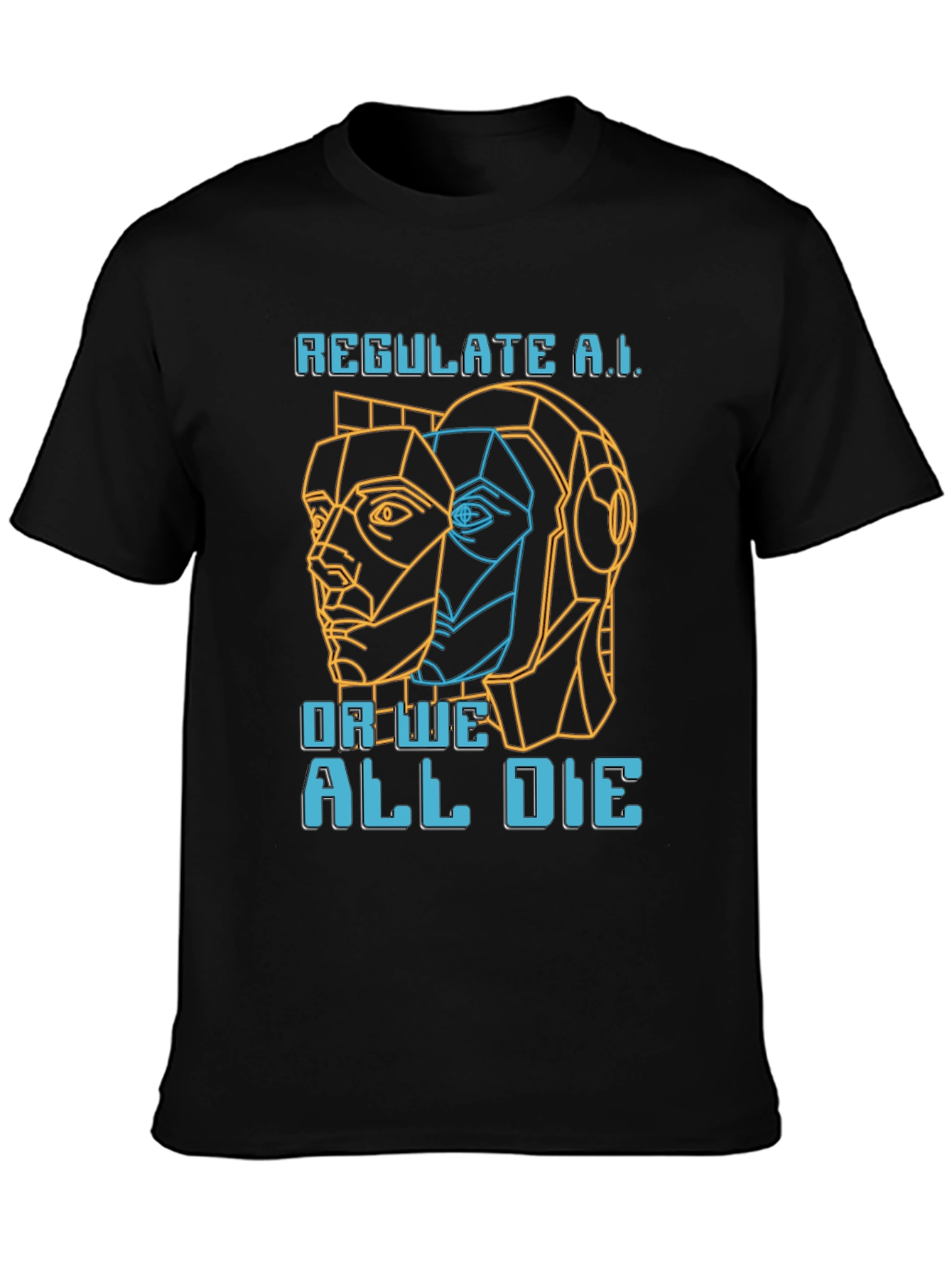 Regulate AI Graphic Tee - Black Crew Neck