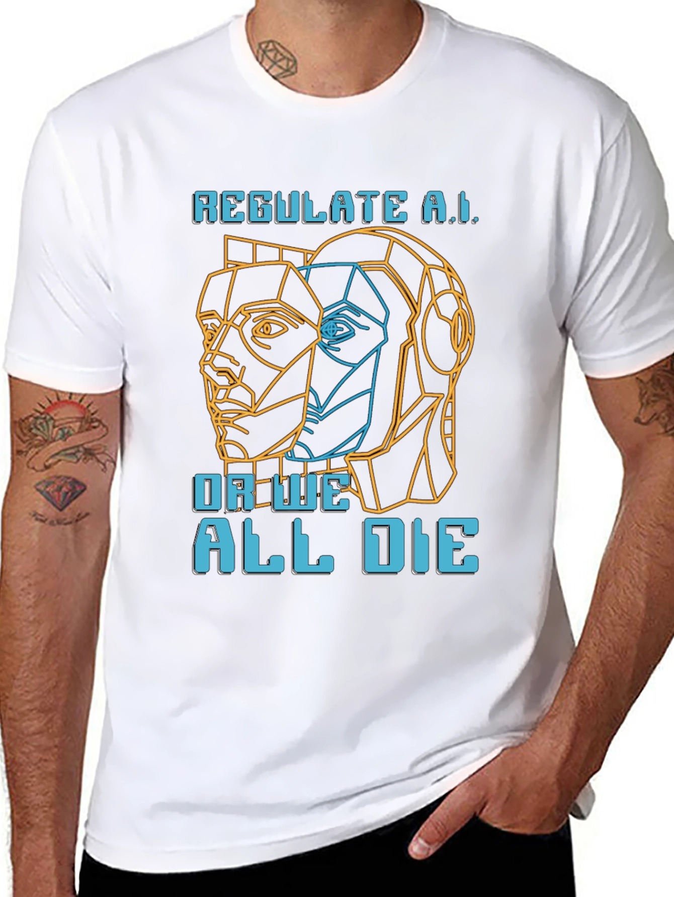 Regulate AI Graphic Tee - Black Crew Neck
