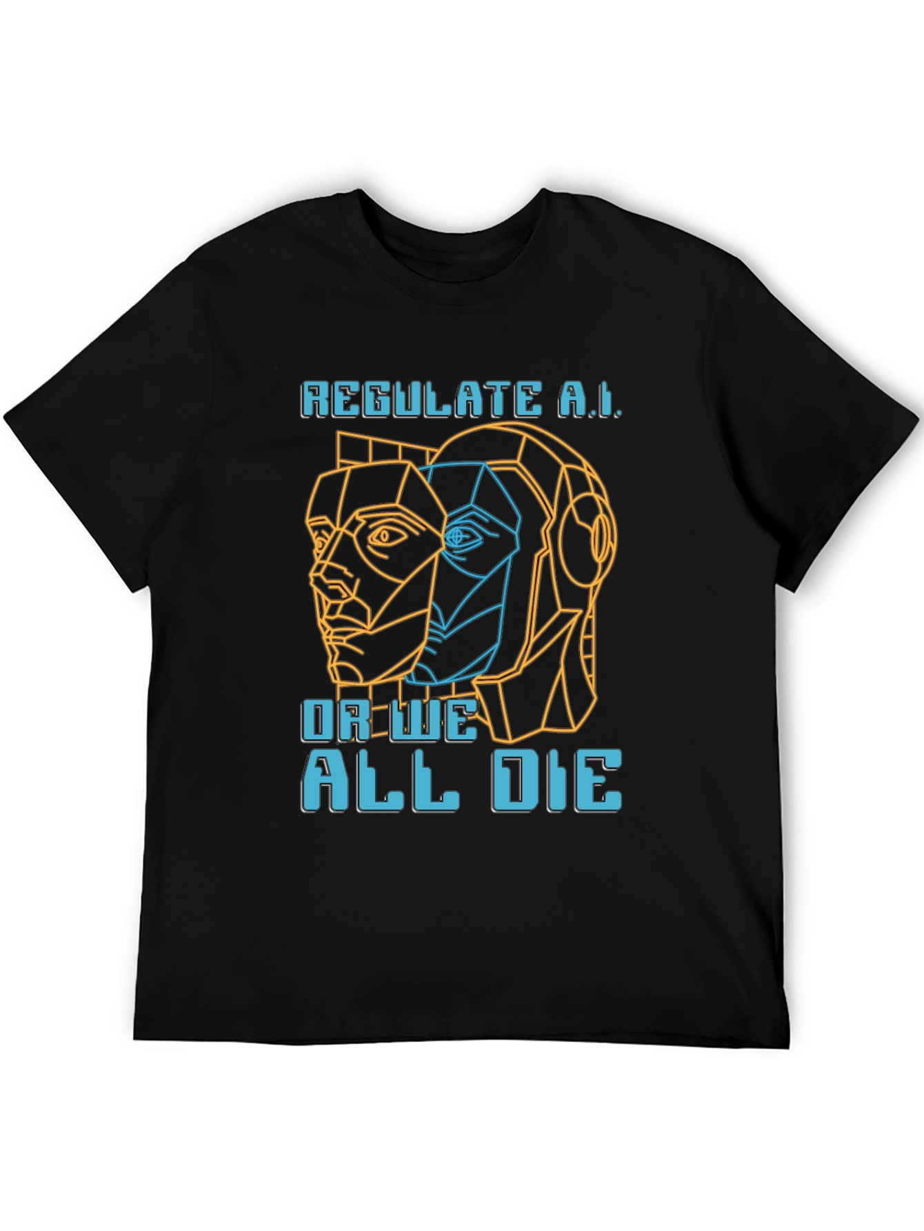 Regulate AI Graphic Tee - Black Crew Neck