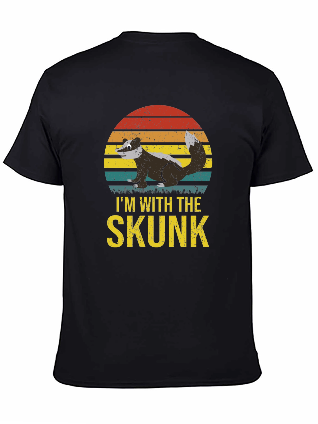 Im With The Skunk T-Shirt Black Cotton Graphic Tee