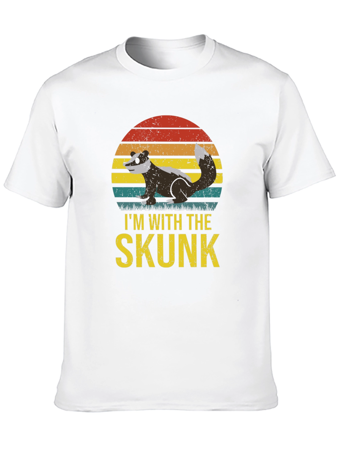 Im With The Skunk T-Shirt Black Cotton Graphic Tee