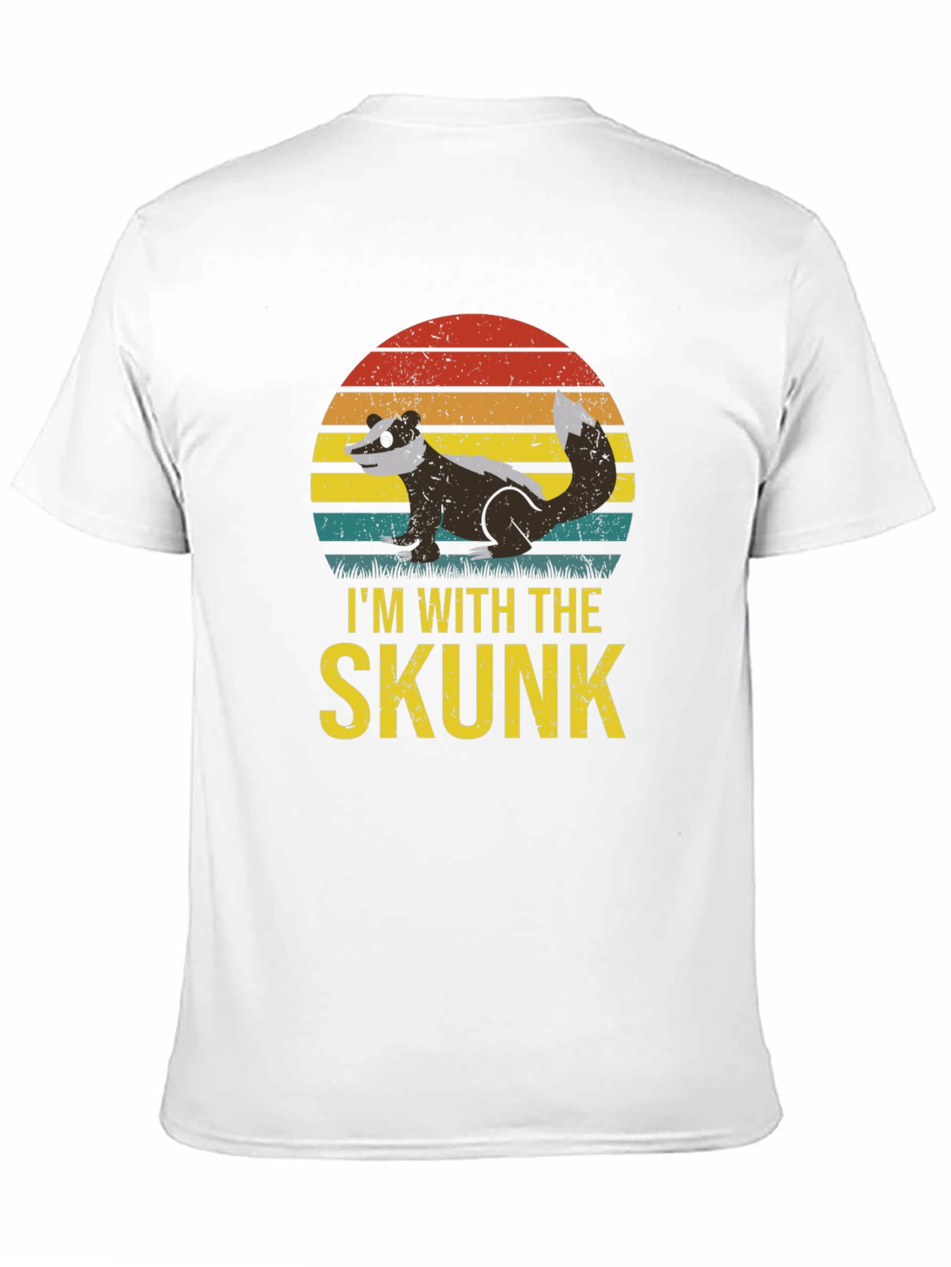 Im With The Skunk T-Shirt Black Cotton Graphic Tee