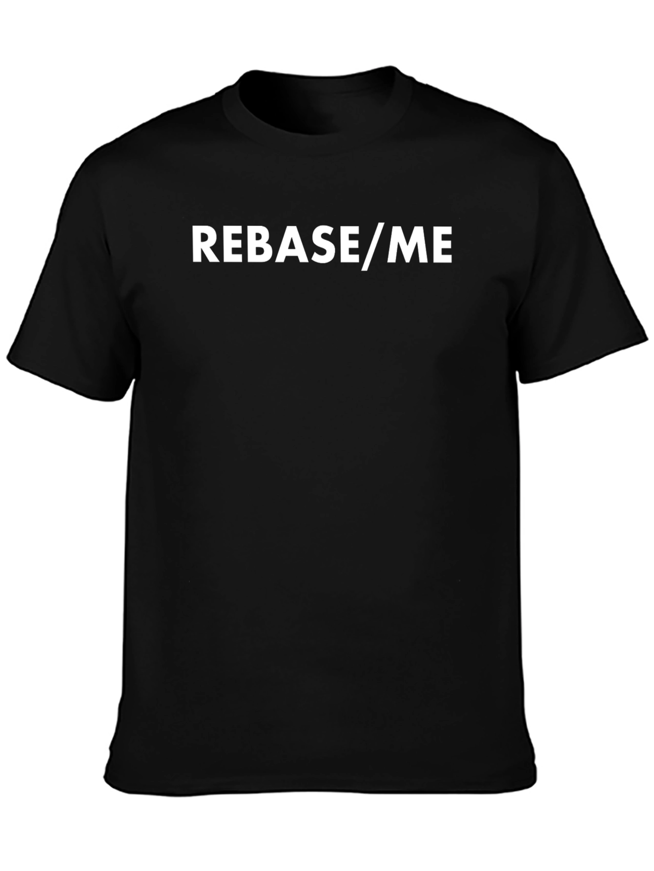 Rebase/Me Black T-Shirt - Coding Humor Tee