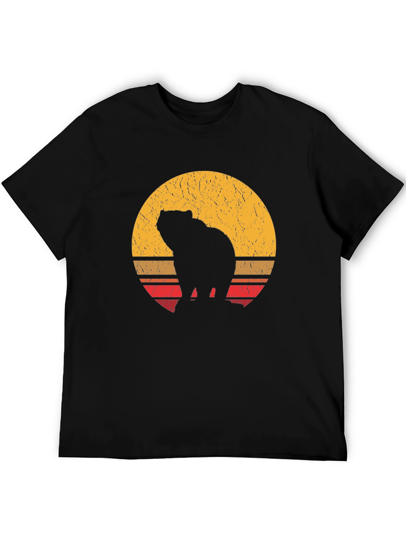 Retro Bear Silhouette Graphic T-Shirt