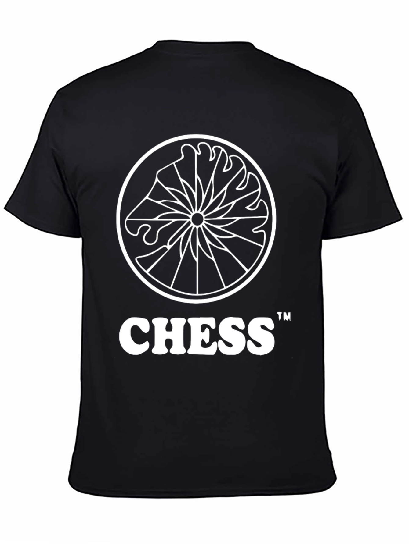 Chess Knight Graphic Tee - Black Cotton T-Shirt