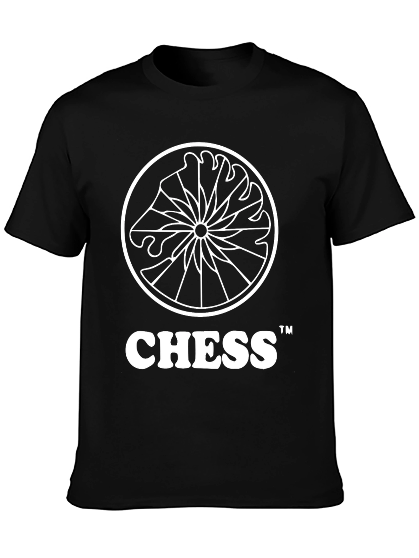 Chess Knight Graphic Tee - Black Cotton T-Shirt