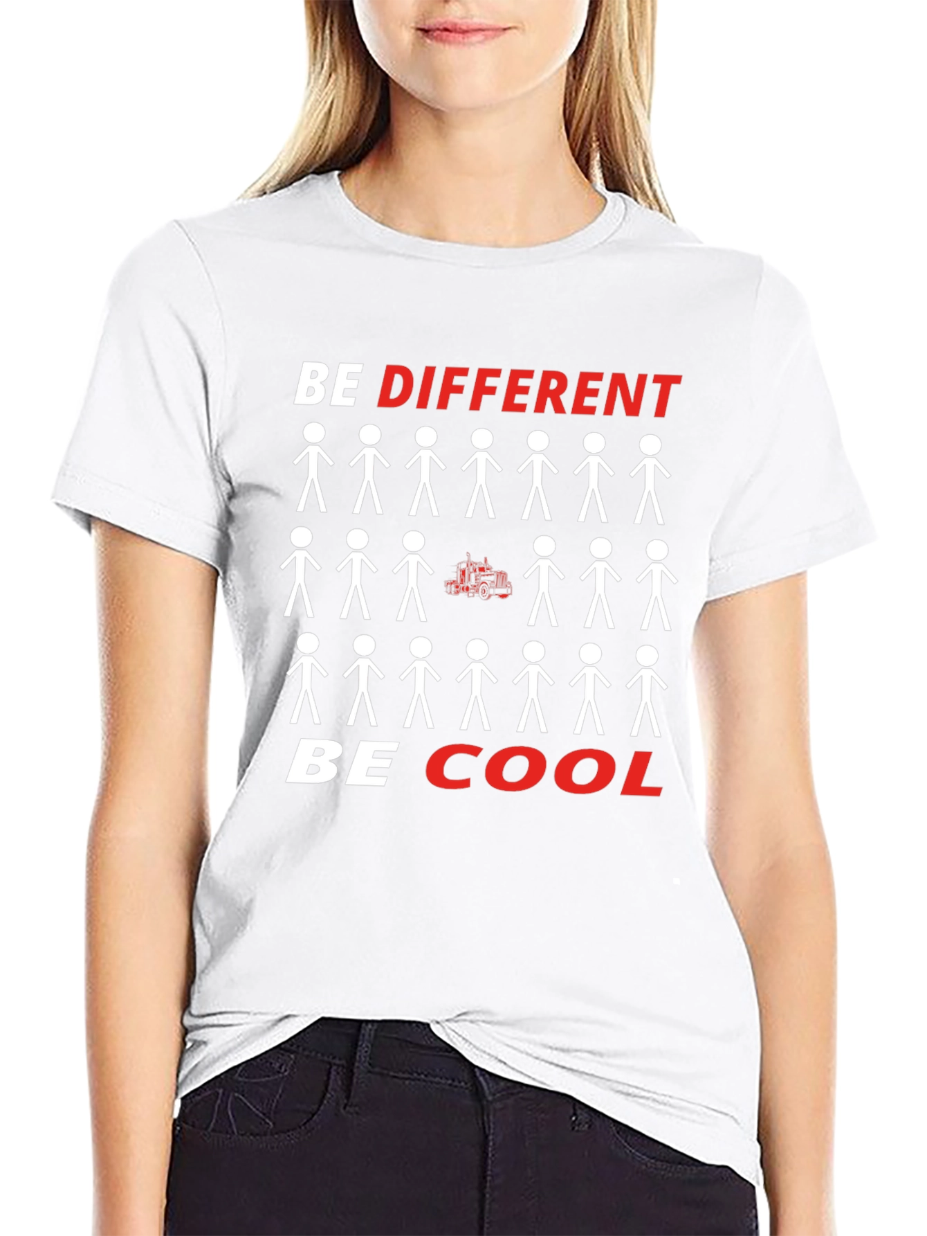 Be Different Be Cool Graphic Tee - Black