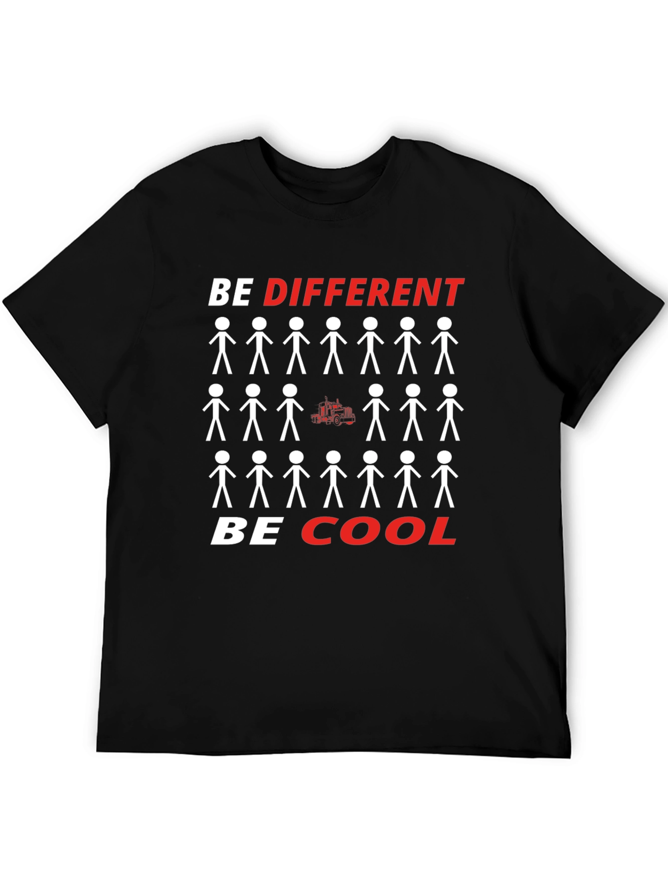 Be Different Be Cool Graphic Tee - Black