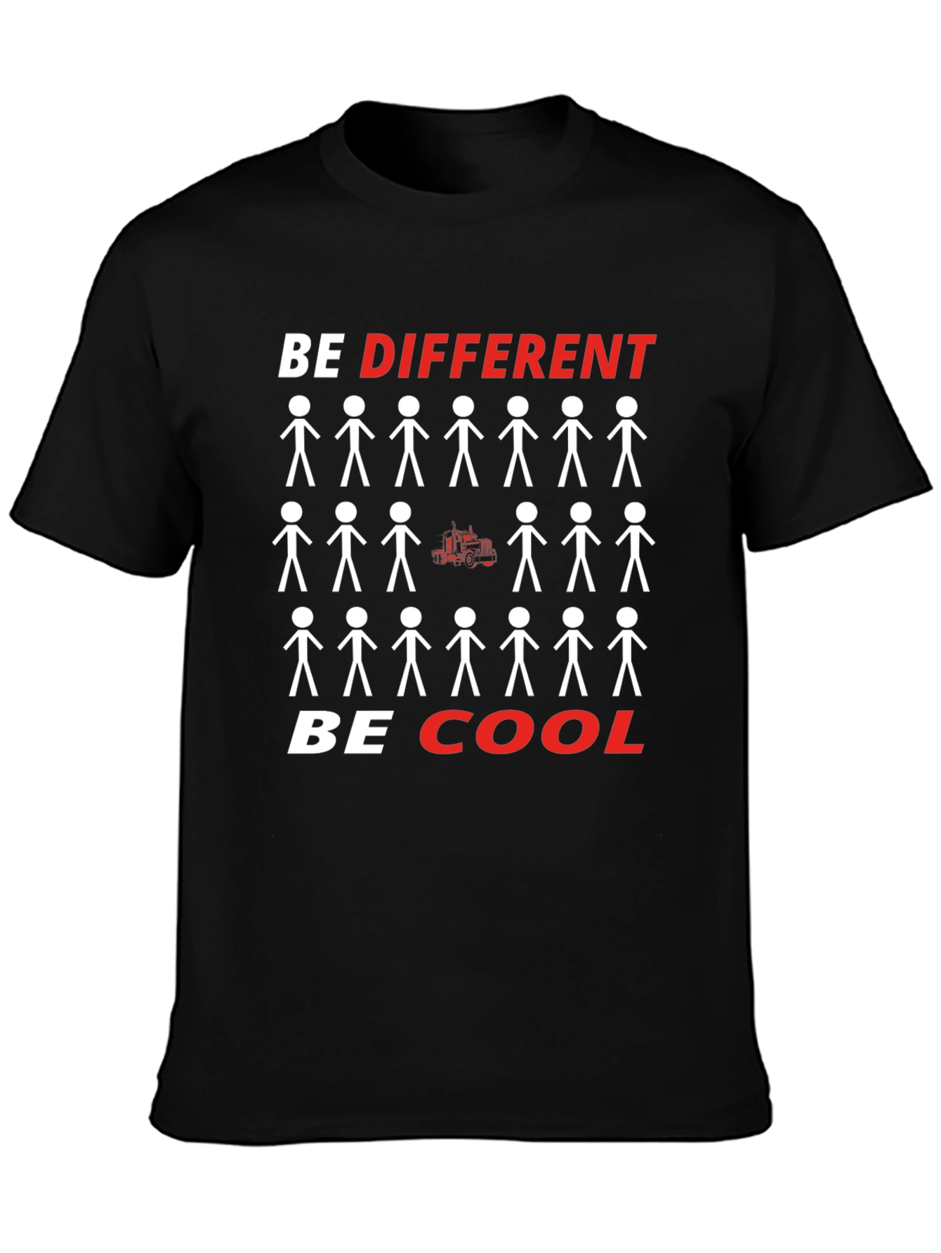 Be Different Be Cool Graphic Tee - Black
