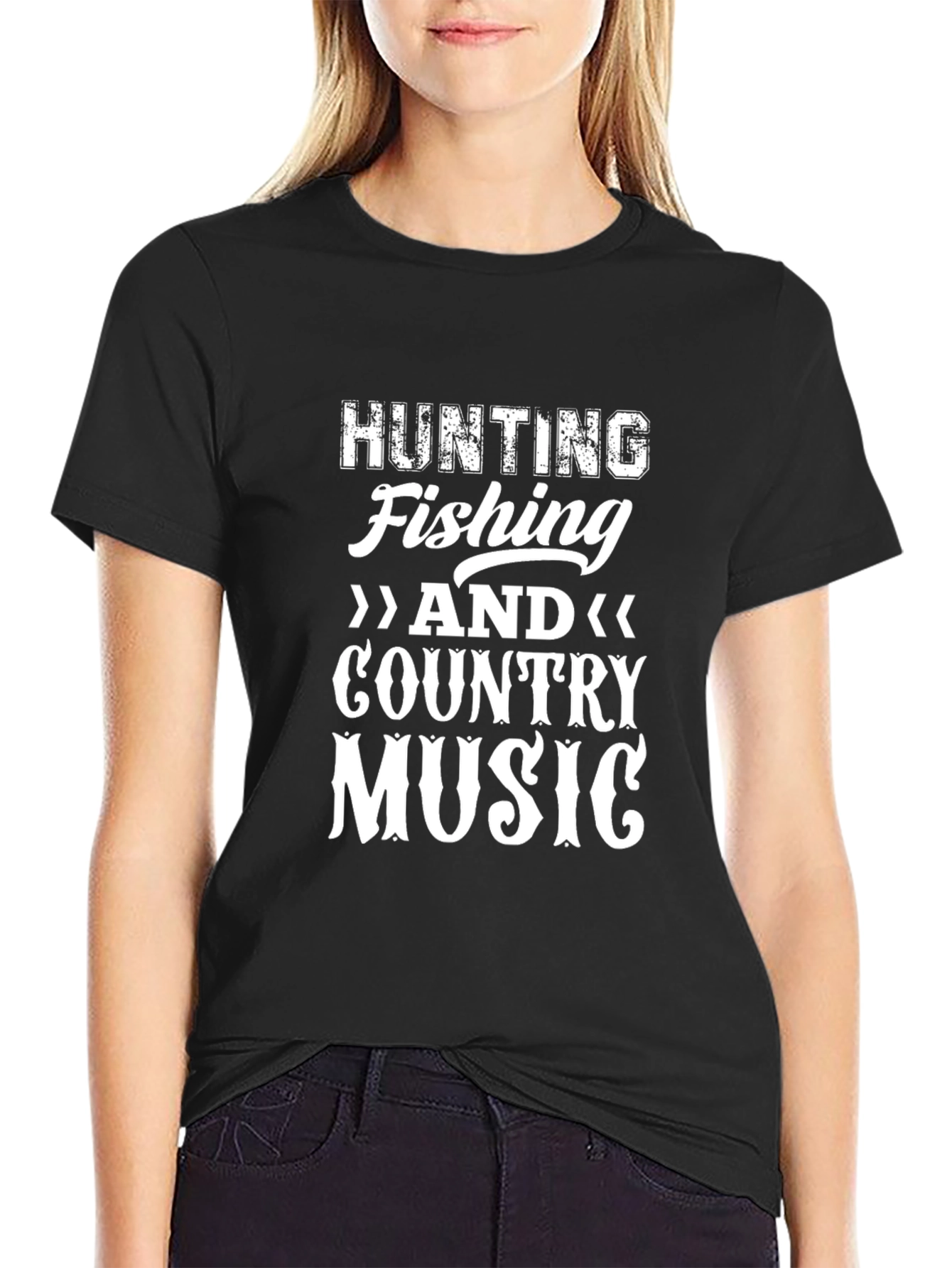 Hunting Fishing Country Music Graphic T-Shirt