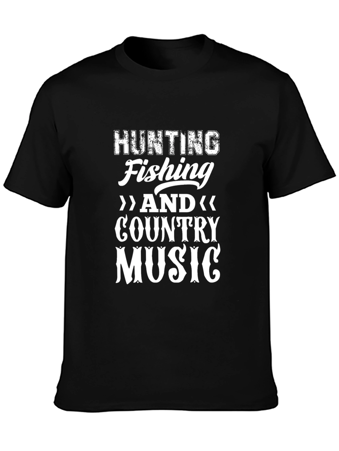 Hunting Fishing Country Music Graphic T-Shirt
