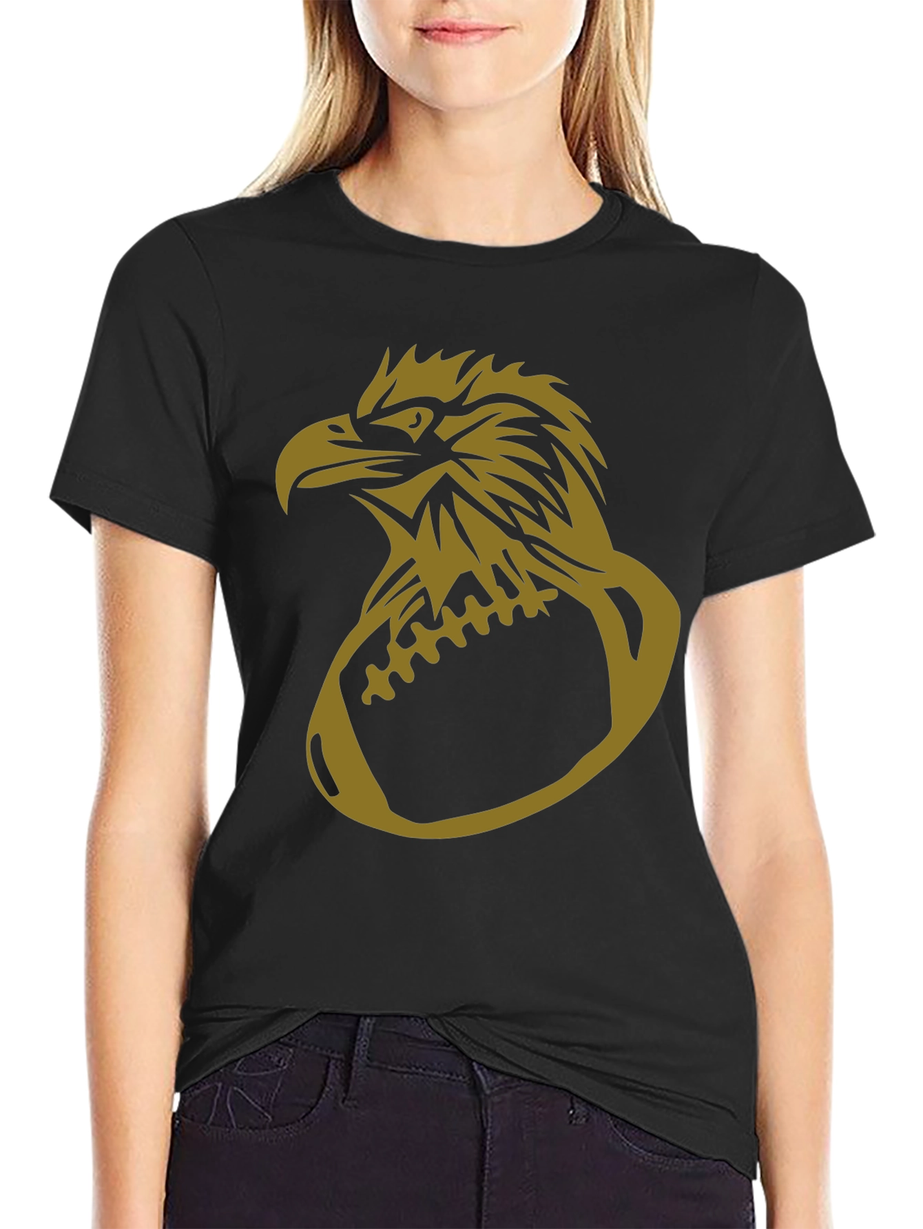 Eagle Football Graphic Tee - Black