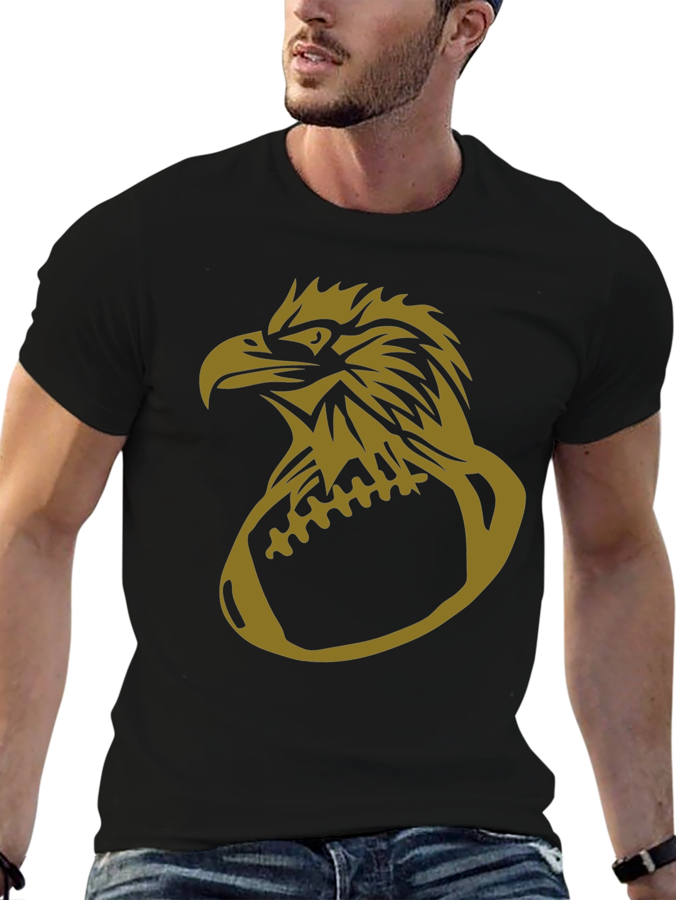 Eagle Football Graphic Tee - Black