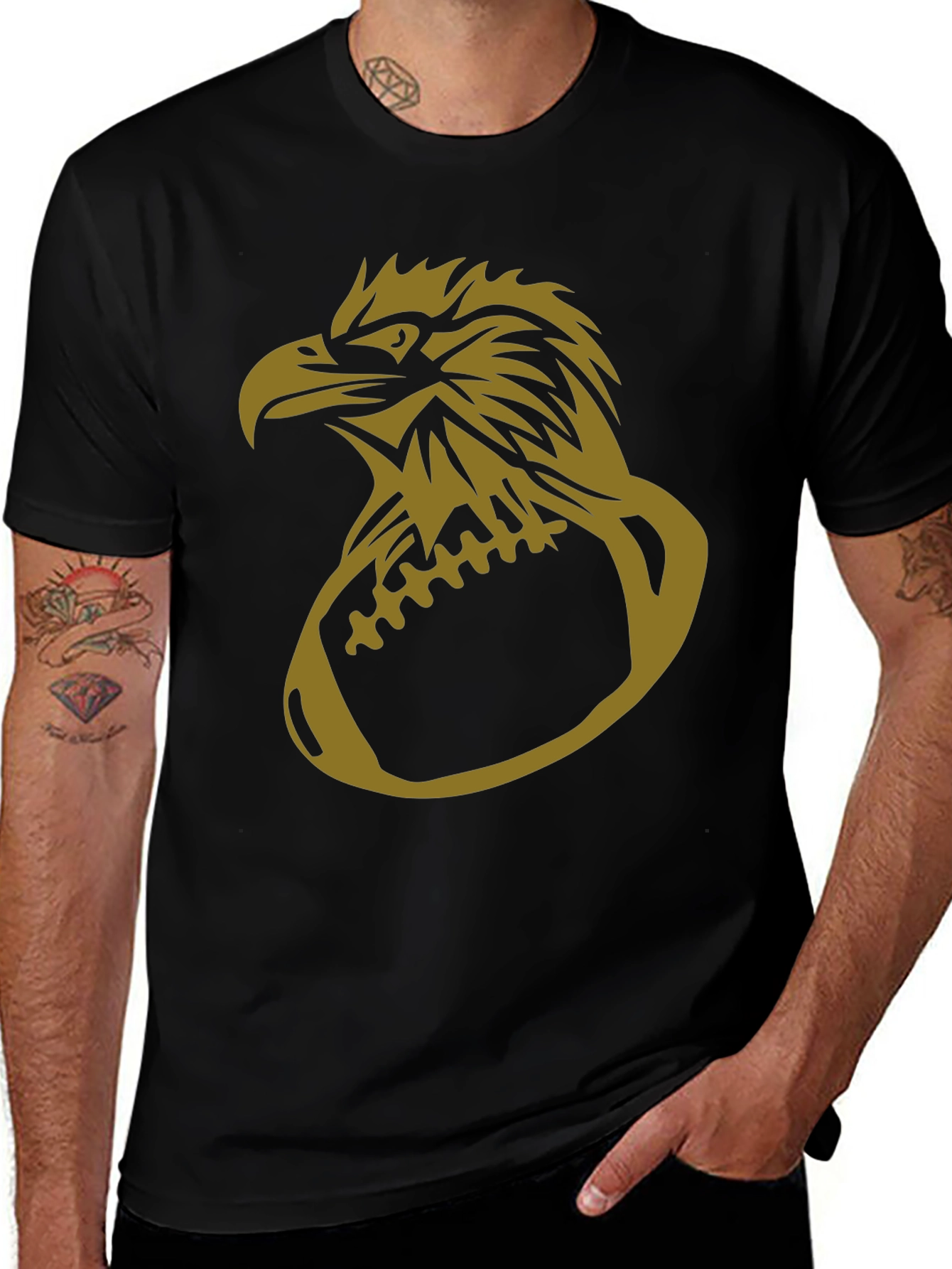 Eagle Football Graphic Tee - Black