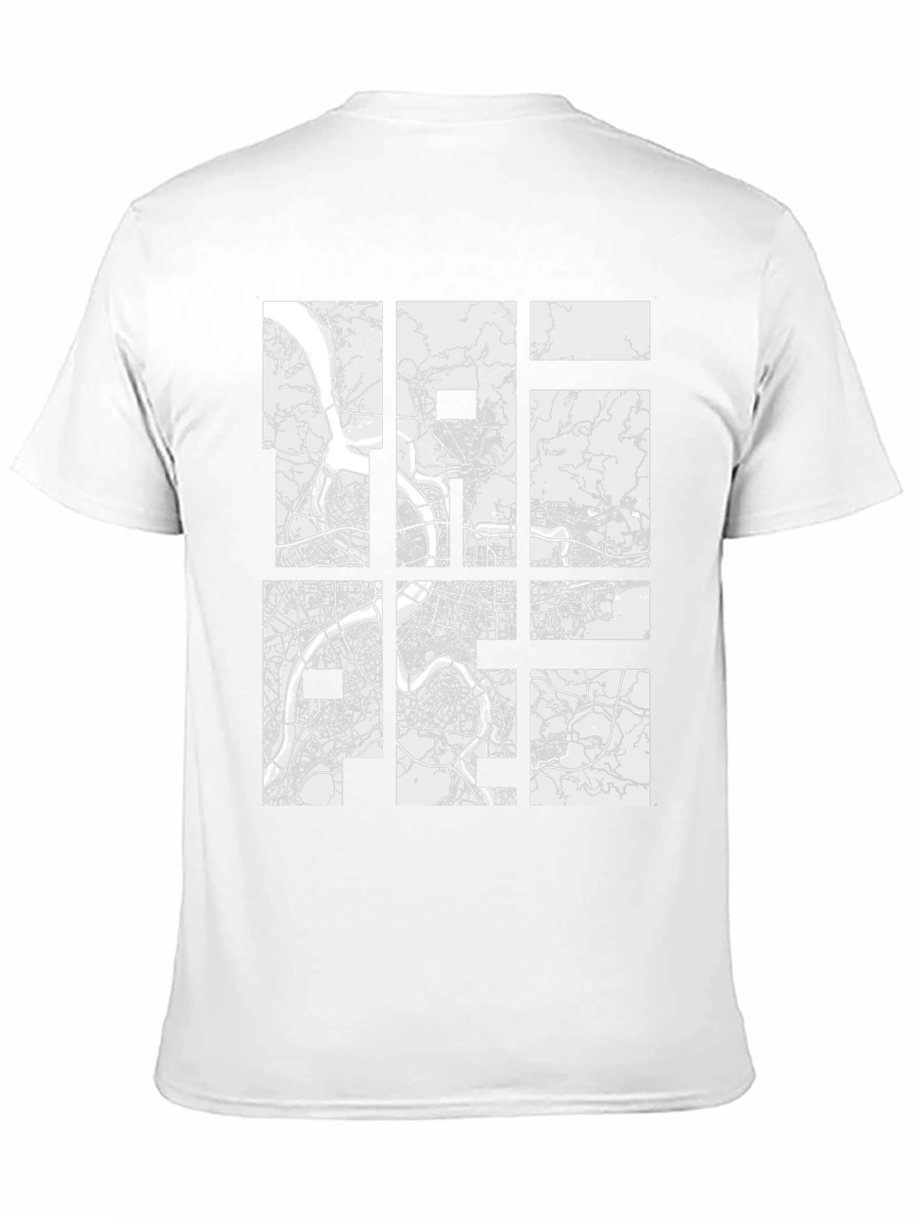 Modern City Map Grid Graphic Tee - Black