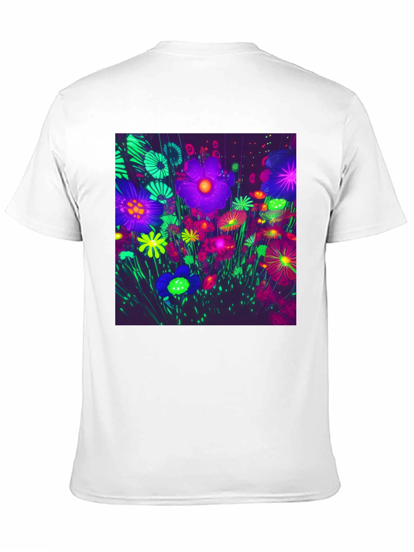 Neon Floral Print Tee - Bold Graphic Design