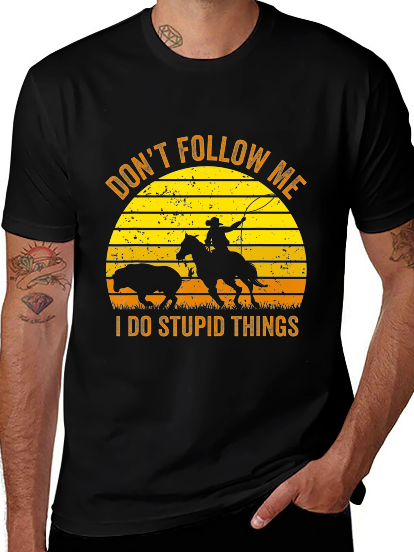 Dont Follow Me Black Graphic Tee
