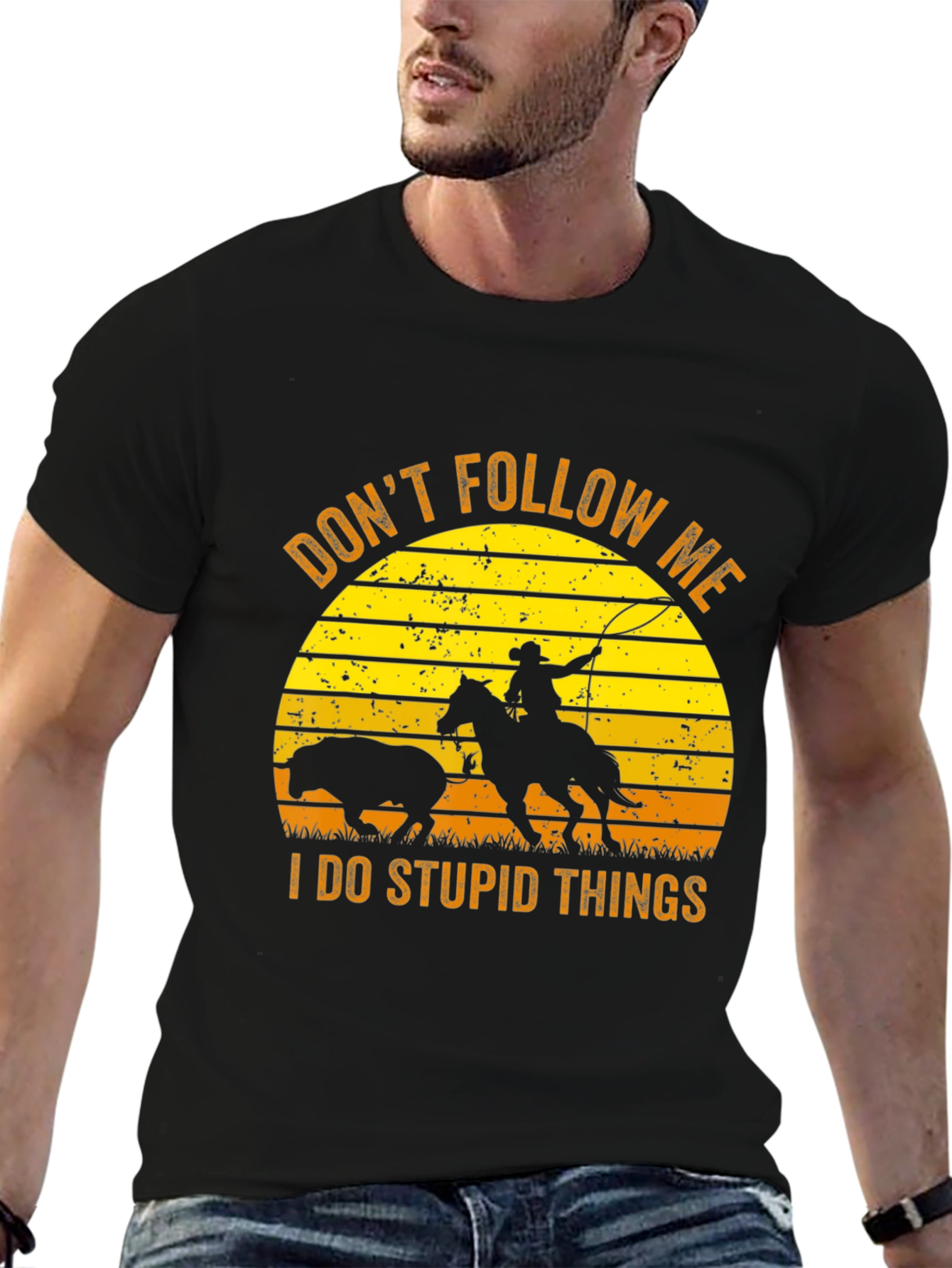 Dont Follow Me Black Graphic Tee