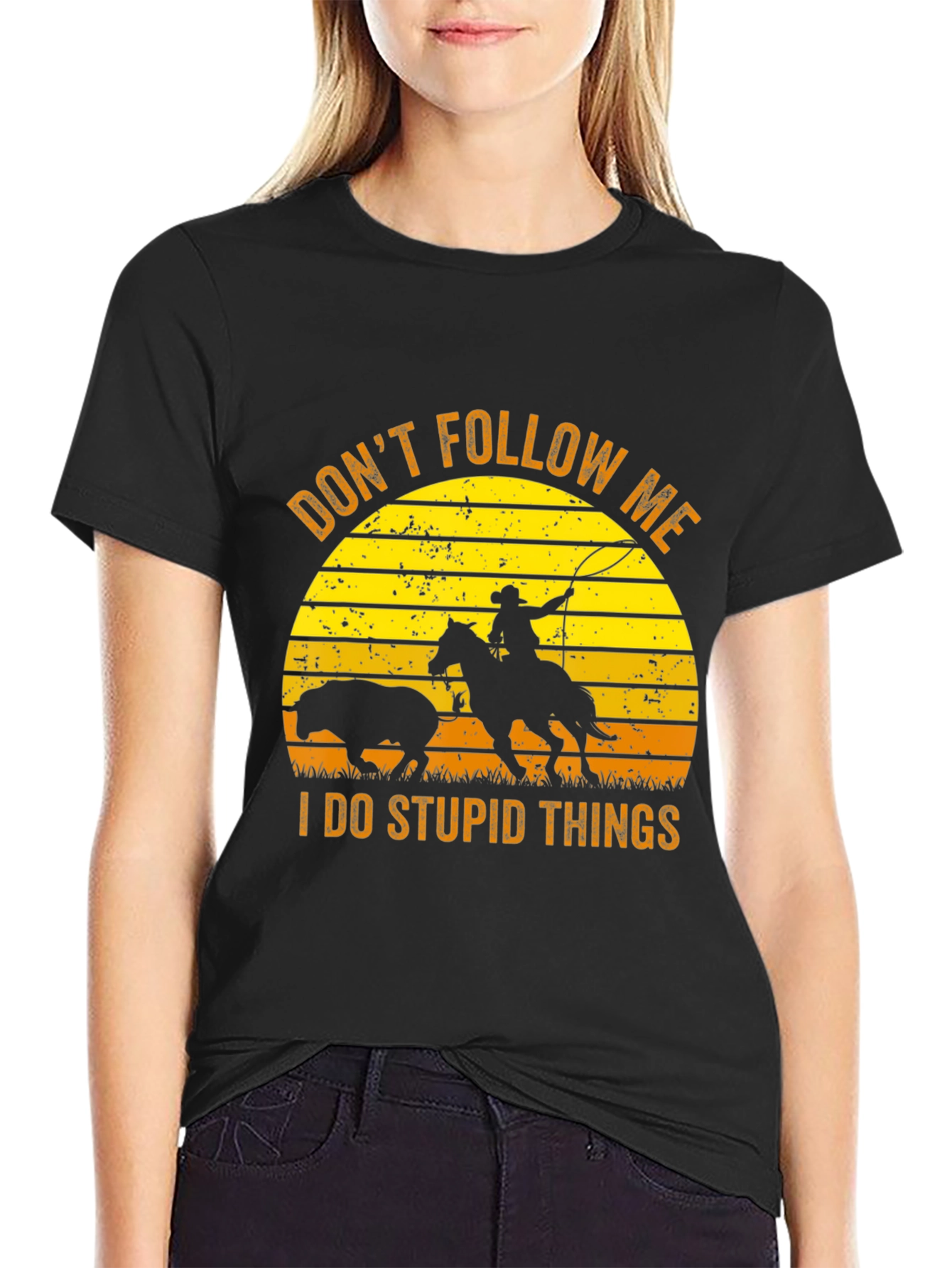 Dont Follow Me Black Graphic Tee