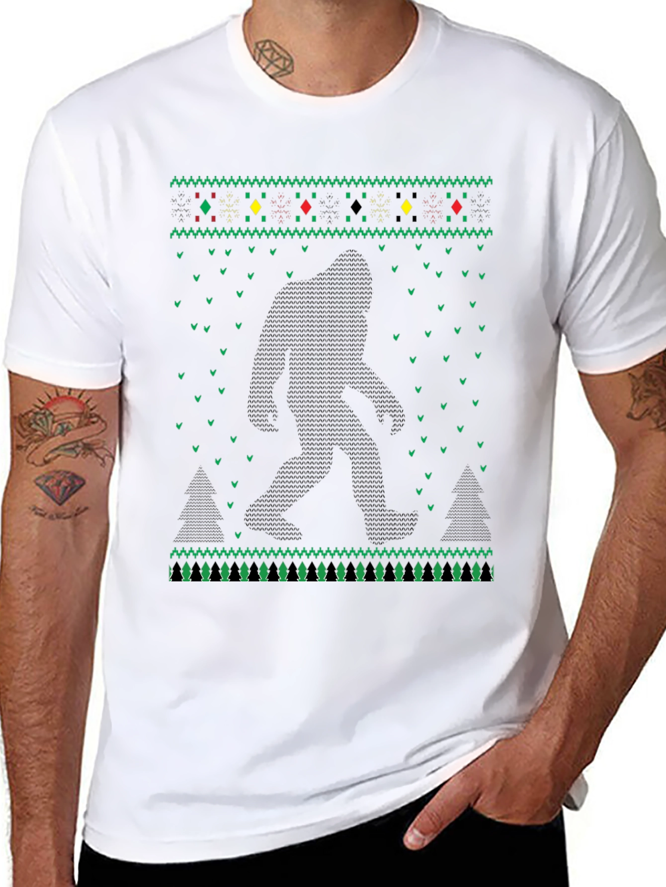 Bigfoot Ugly Christmas Sweater T-Shirt