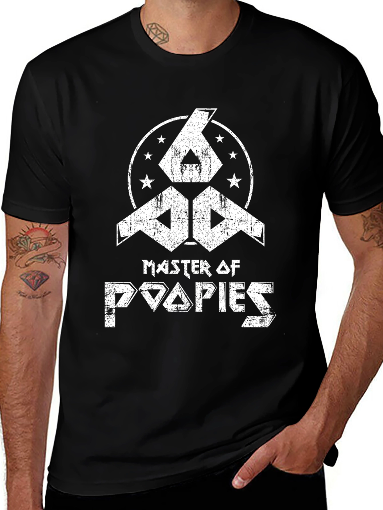 Master of Poopies Graphic Tee - Black Cotton Shirt