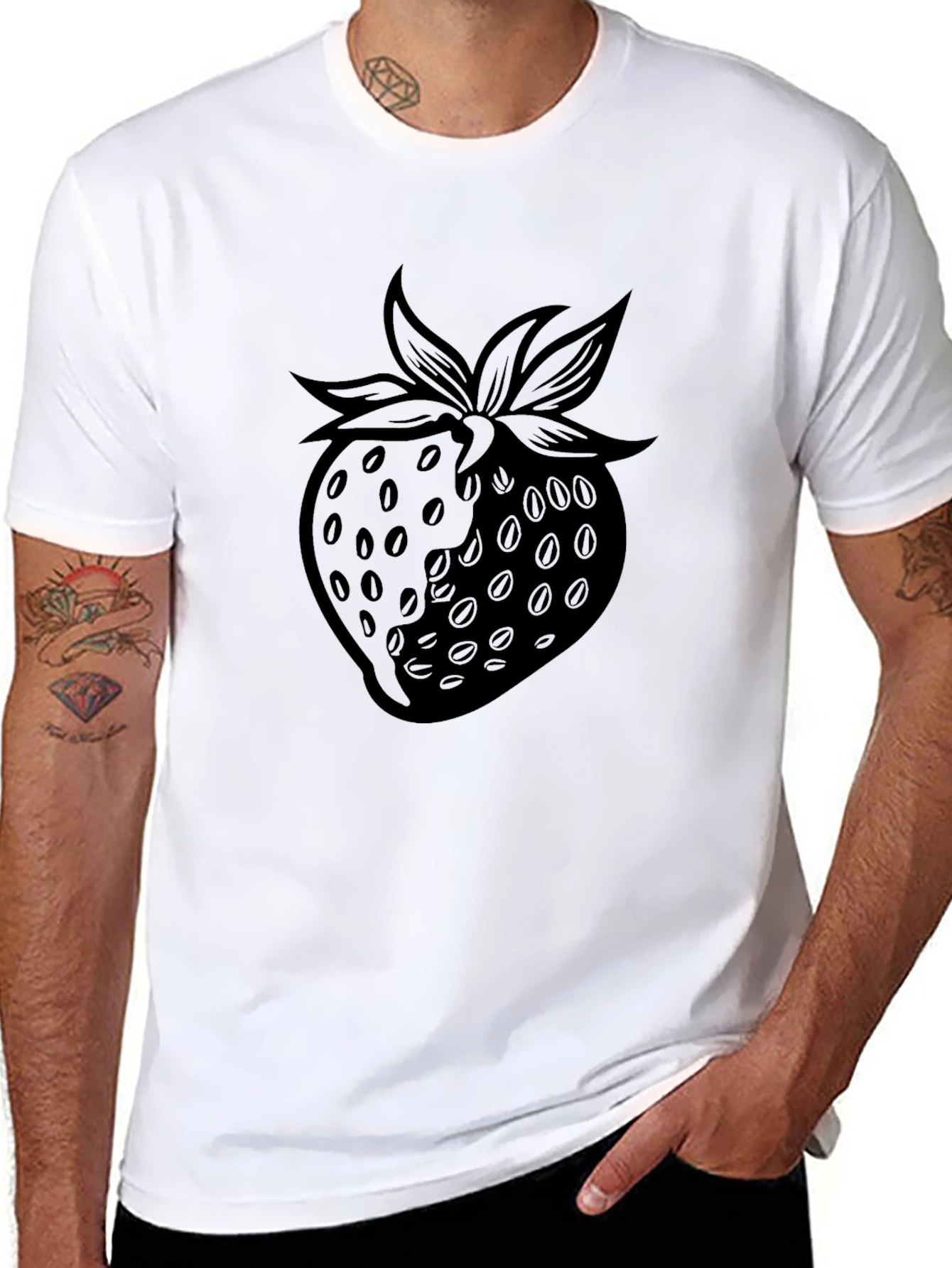 Black Strawberry Graphic T-Shirt
