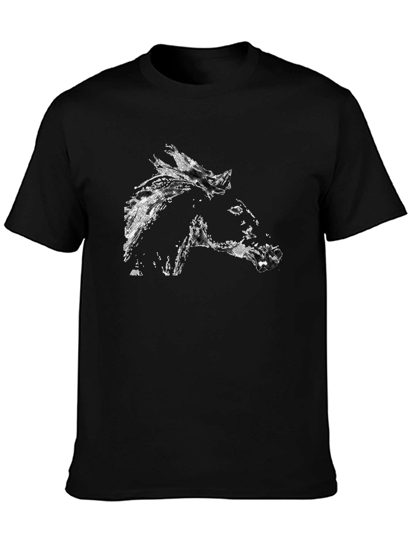 Black Horse Graphic Tee - Stylish Mens T-Shirt