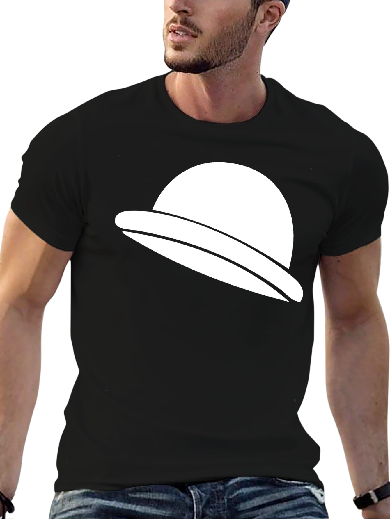 UFO Graphic Tee - Black Cotton Casual T-Shirt