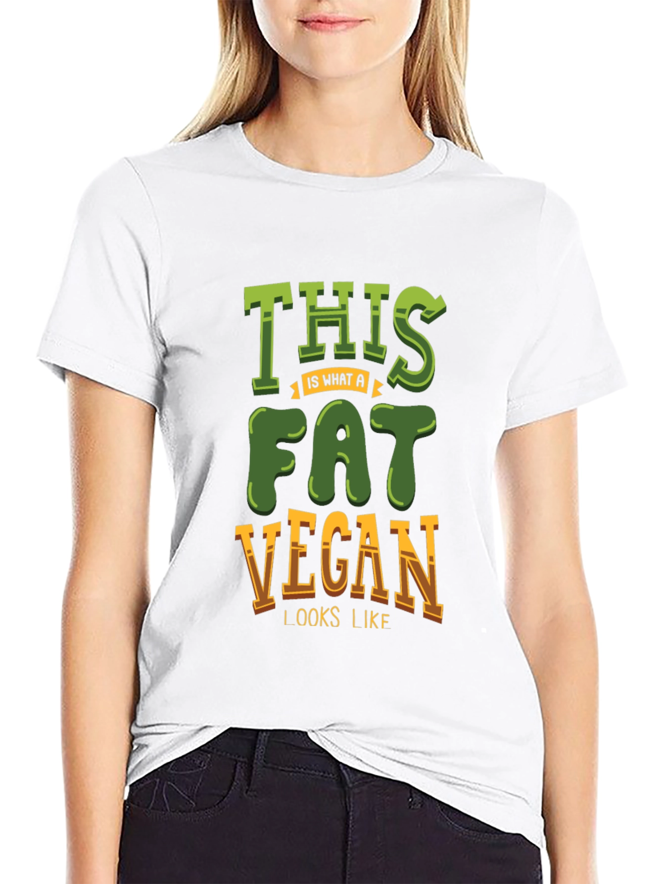 Fat Vegan T-Shirt - Funny Vegetarian Tee