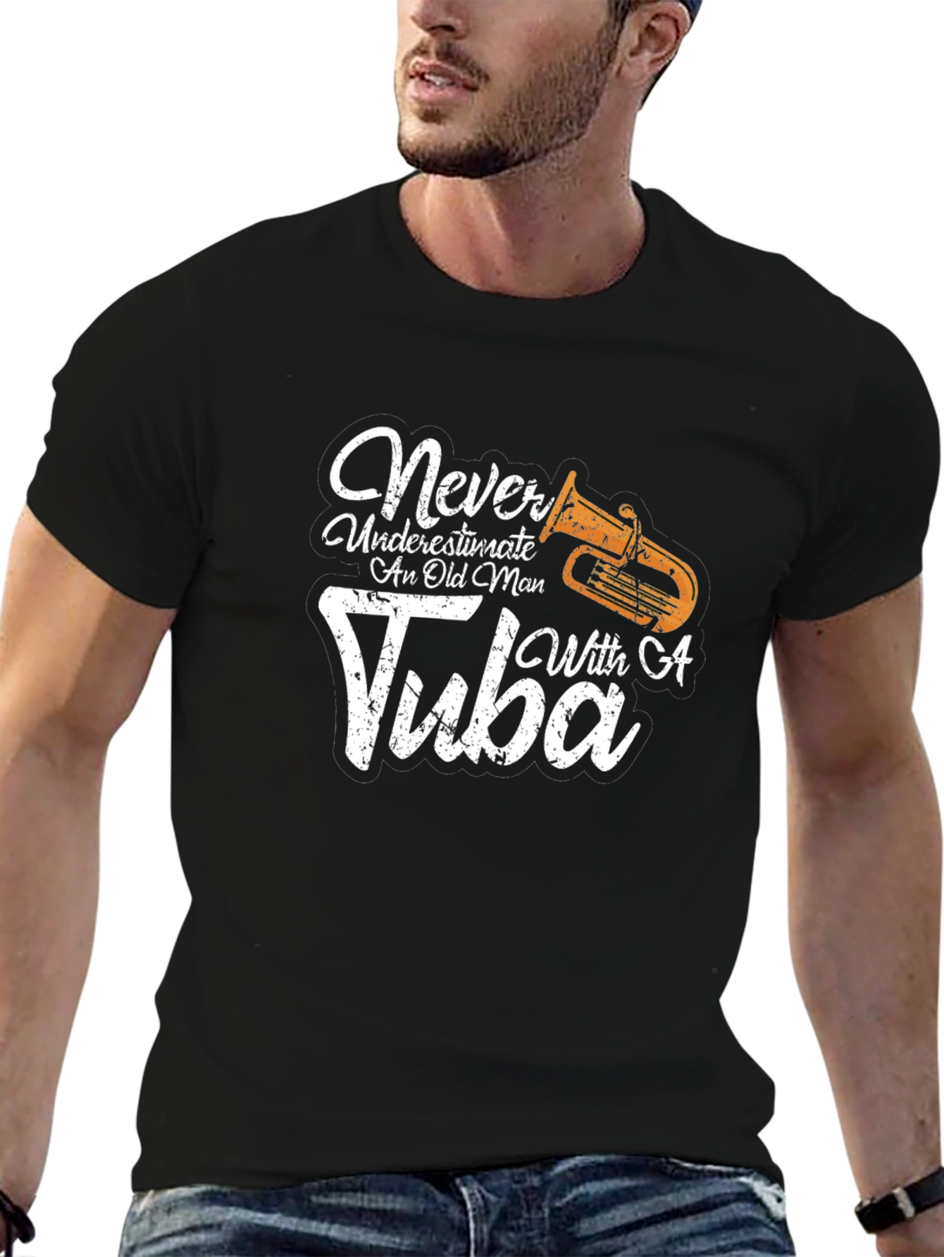 Never Underestimate An Old Man With A Tuba T-Shirt