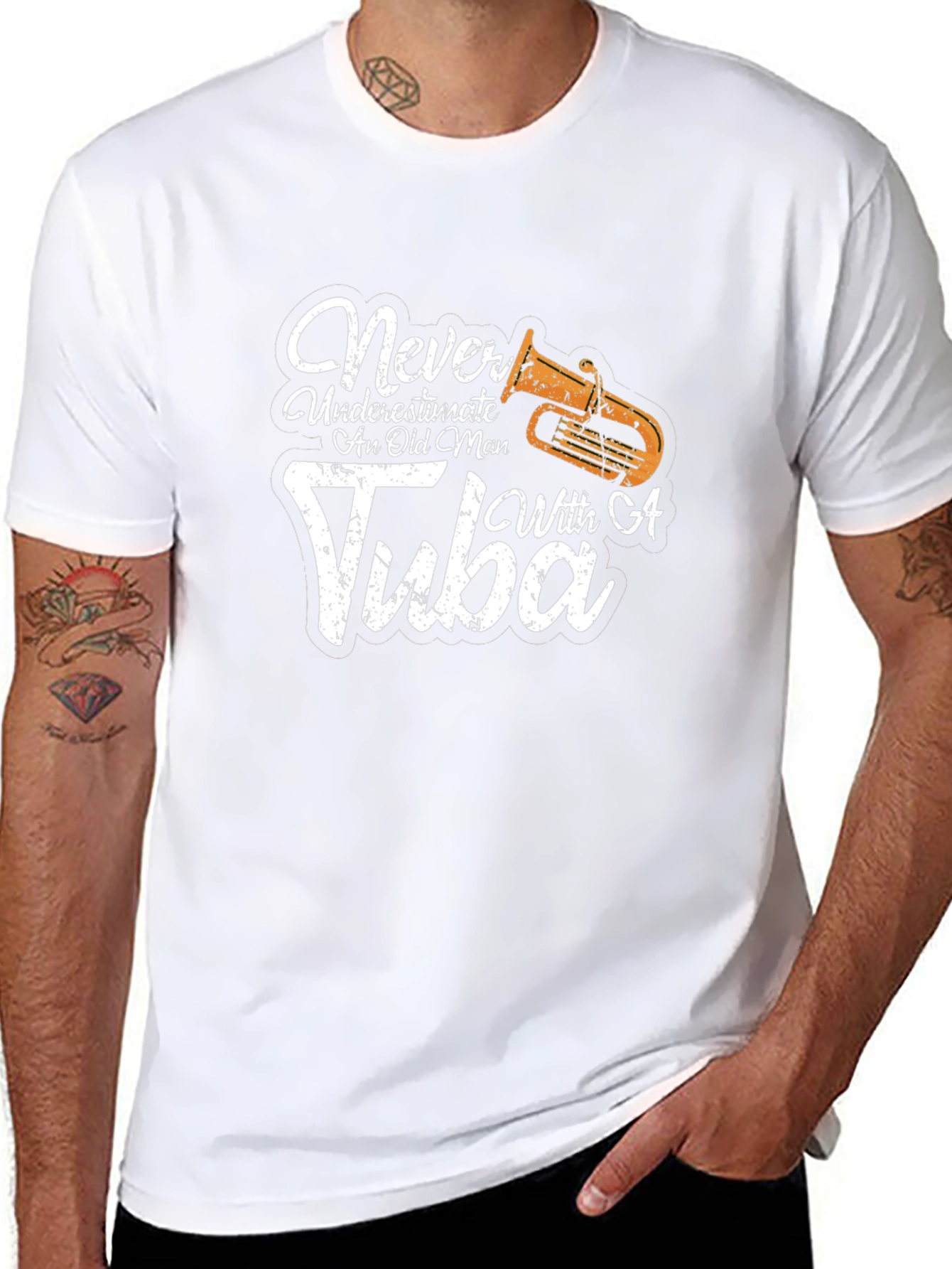 Never Underestimate An Old Man With A Tuba T-Shirt