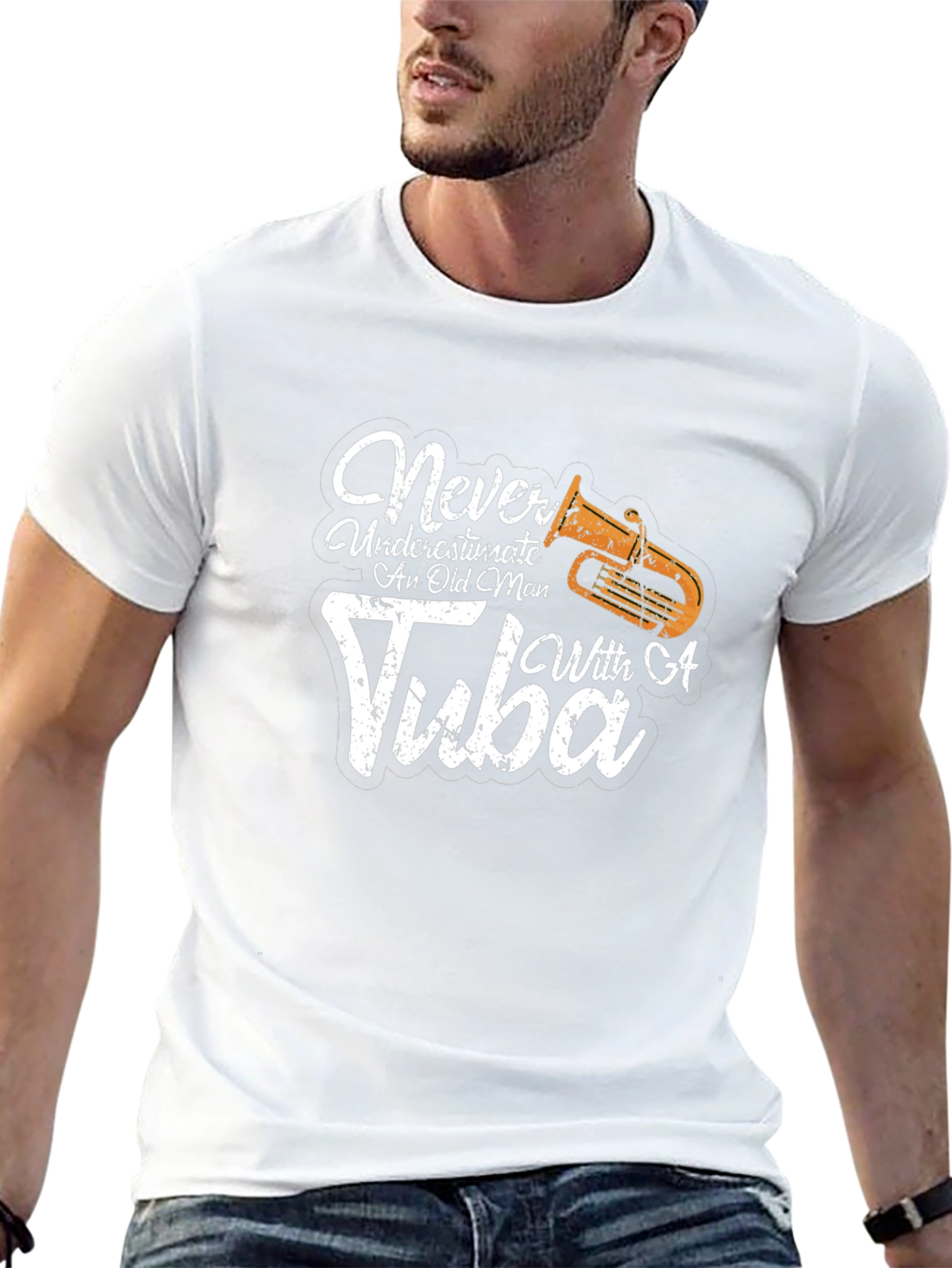 Never Underestimate An Old Man With A Tuba T-Shirt