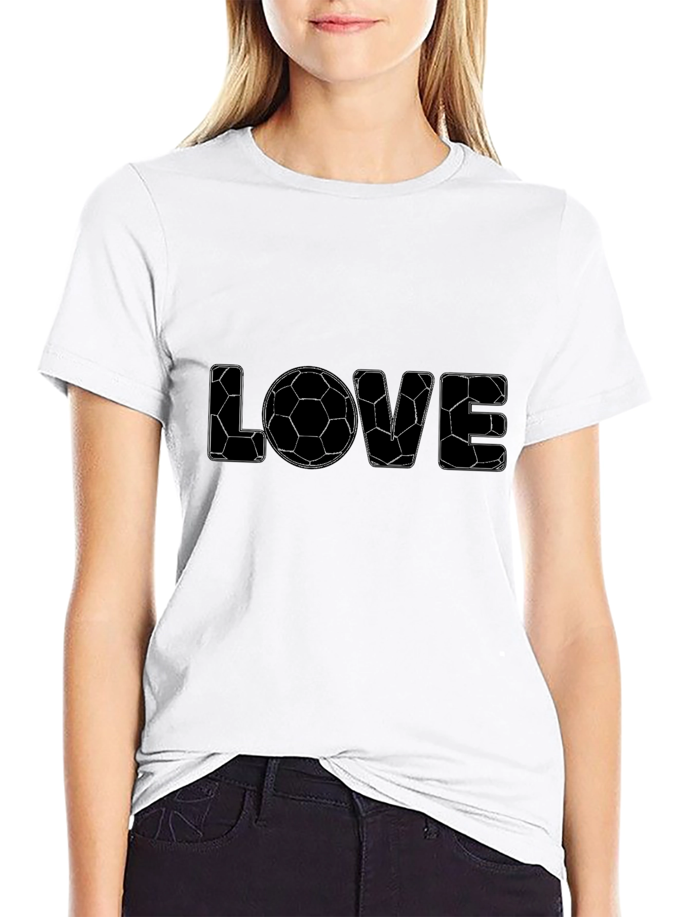 Soccer LOVE Graphic Tee - Black Casual T-Shirt