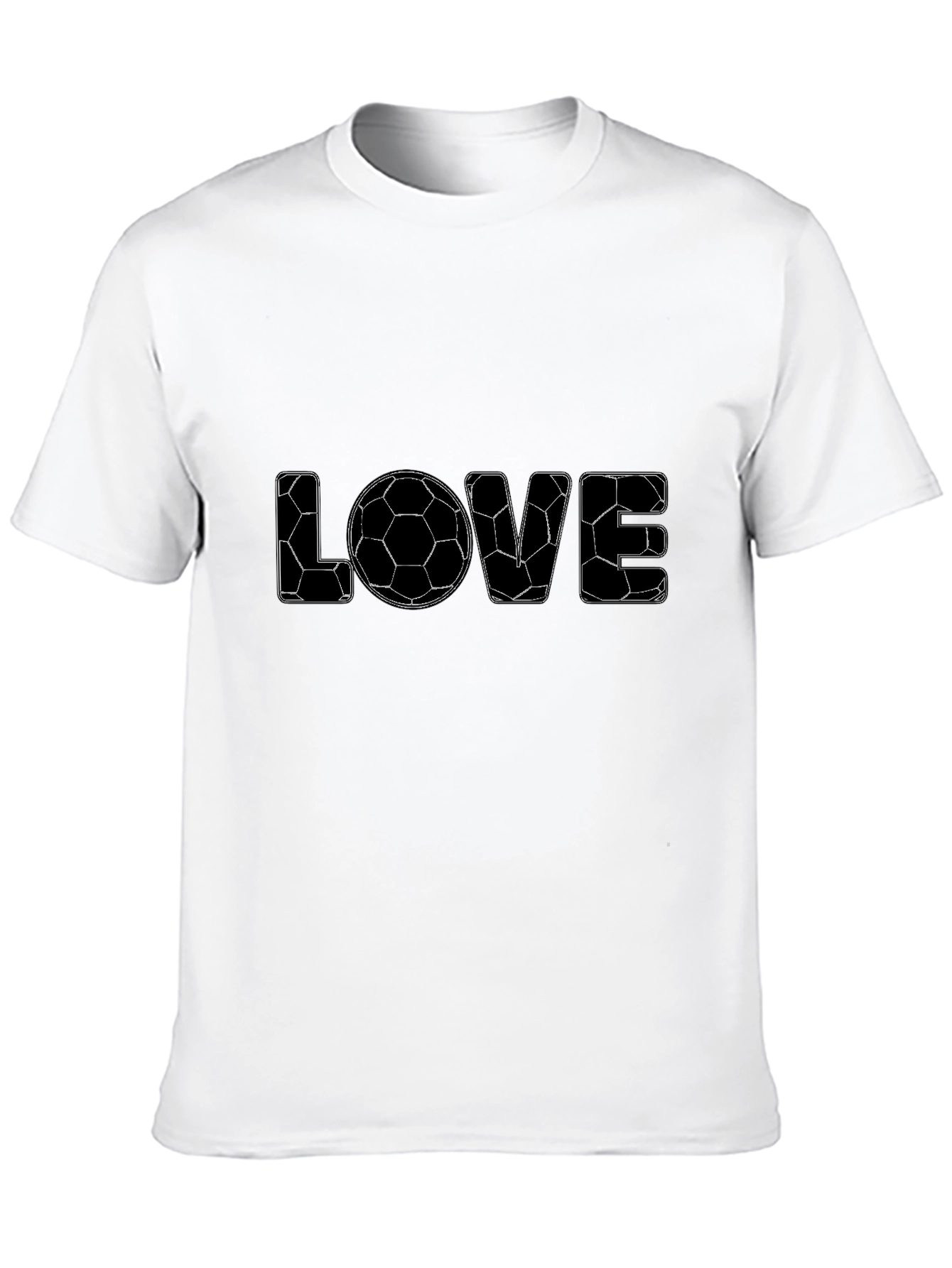 Soccer LOVE Graphic Tee - Black Casual T-Shirt