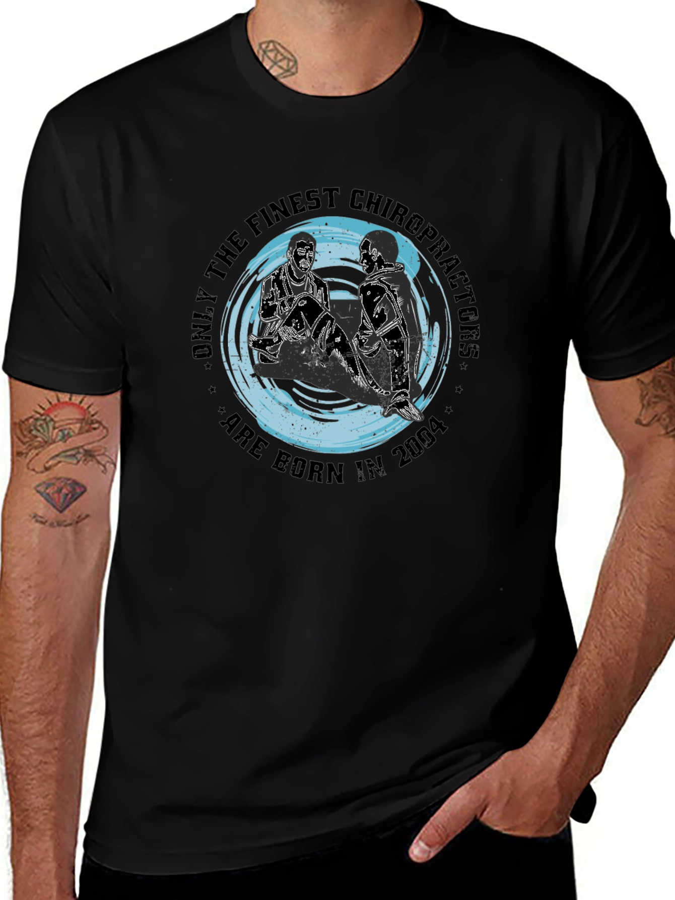 Finest Chiropractors Born in 2004 Black T-Shirt