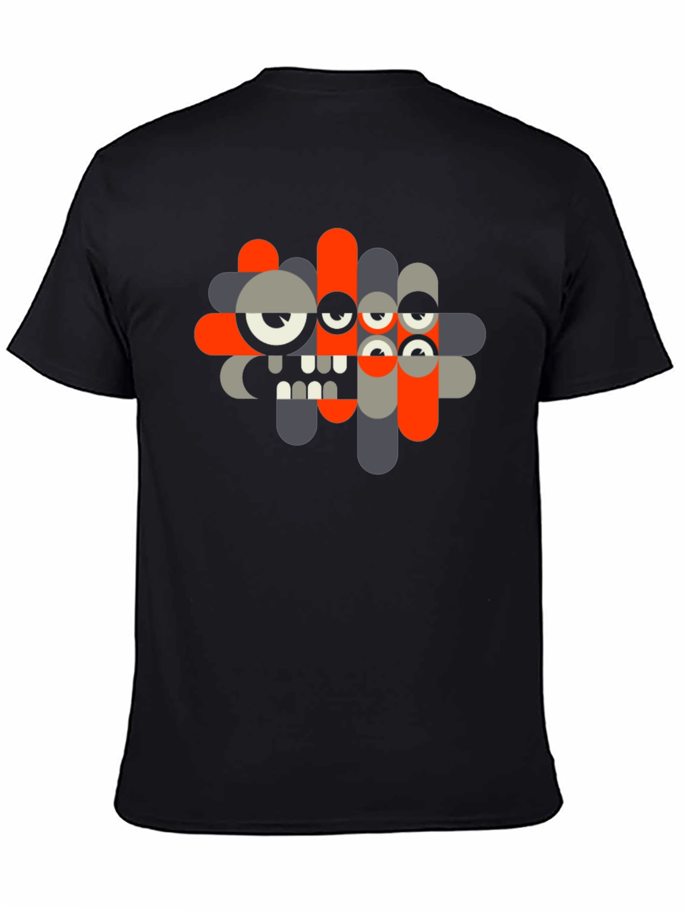 Abstract Monster Graphic Black T-Shirt