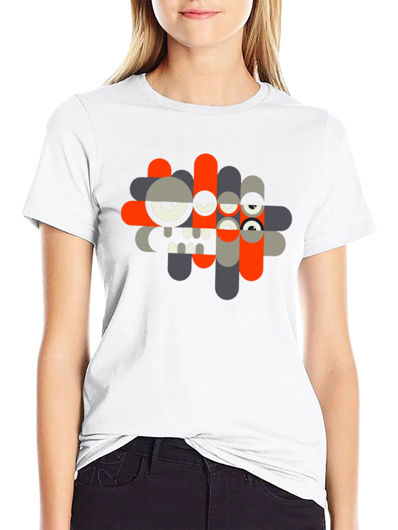 Abstract Monster Graphic Black T-Shirt