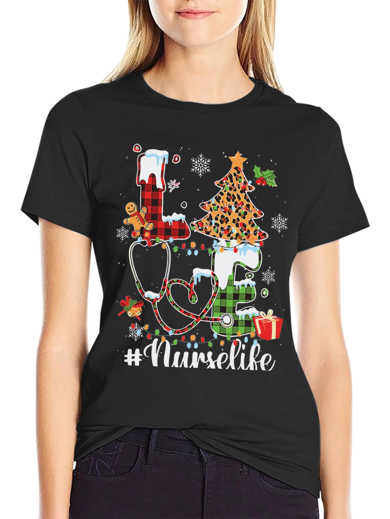 Nurse Life Christmas Graphic Tee