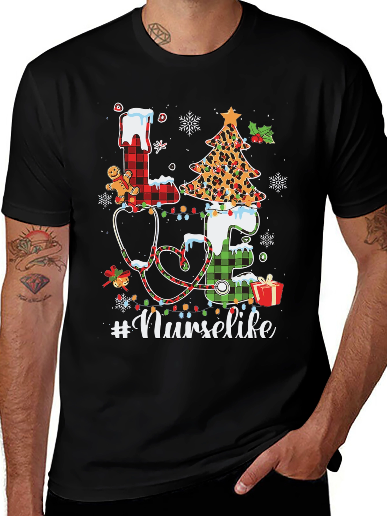 Nurse Life Christmas Graphic Tee