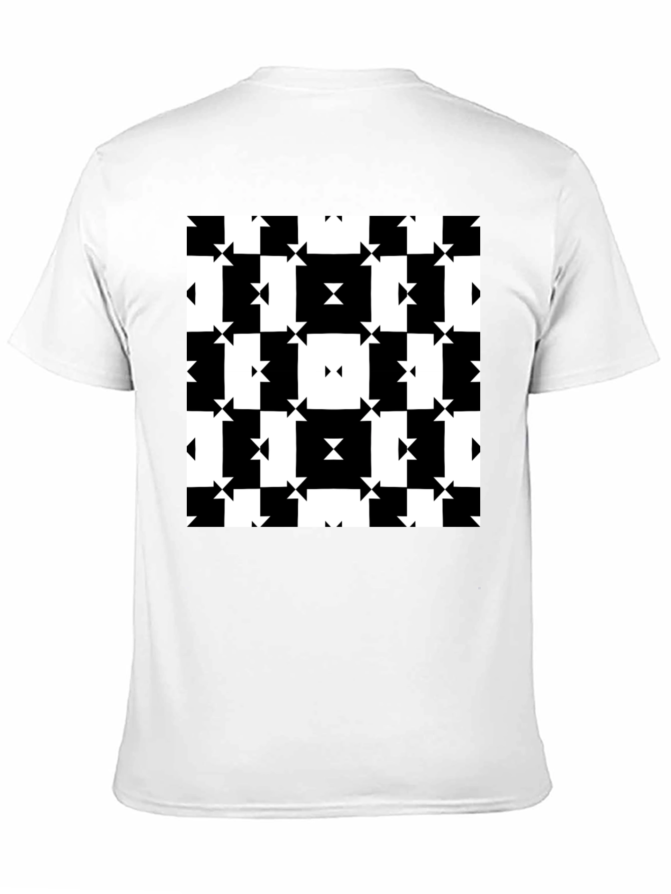 Geometric Pattern Tee - Modern Black & White Design
